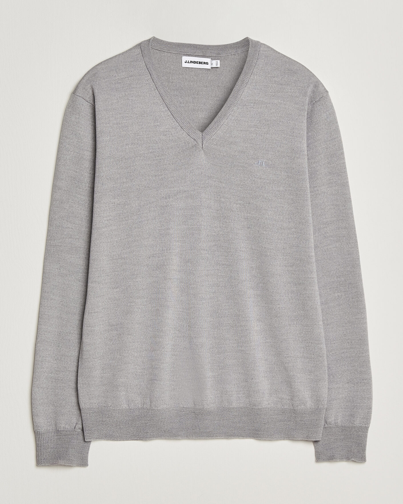 Uomini | Maglieria | J.Lindeberg | Lymann Merino V-Neck Pullover Light Grey Melange