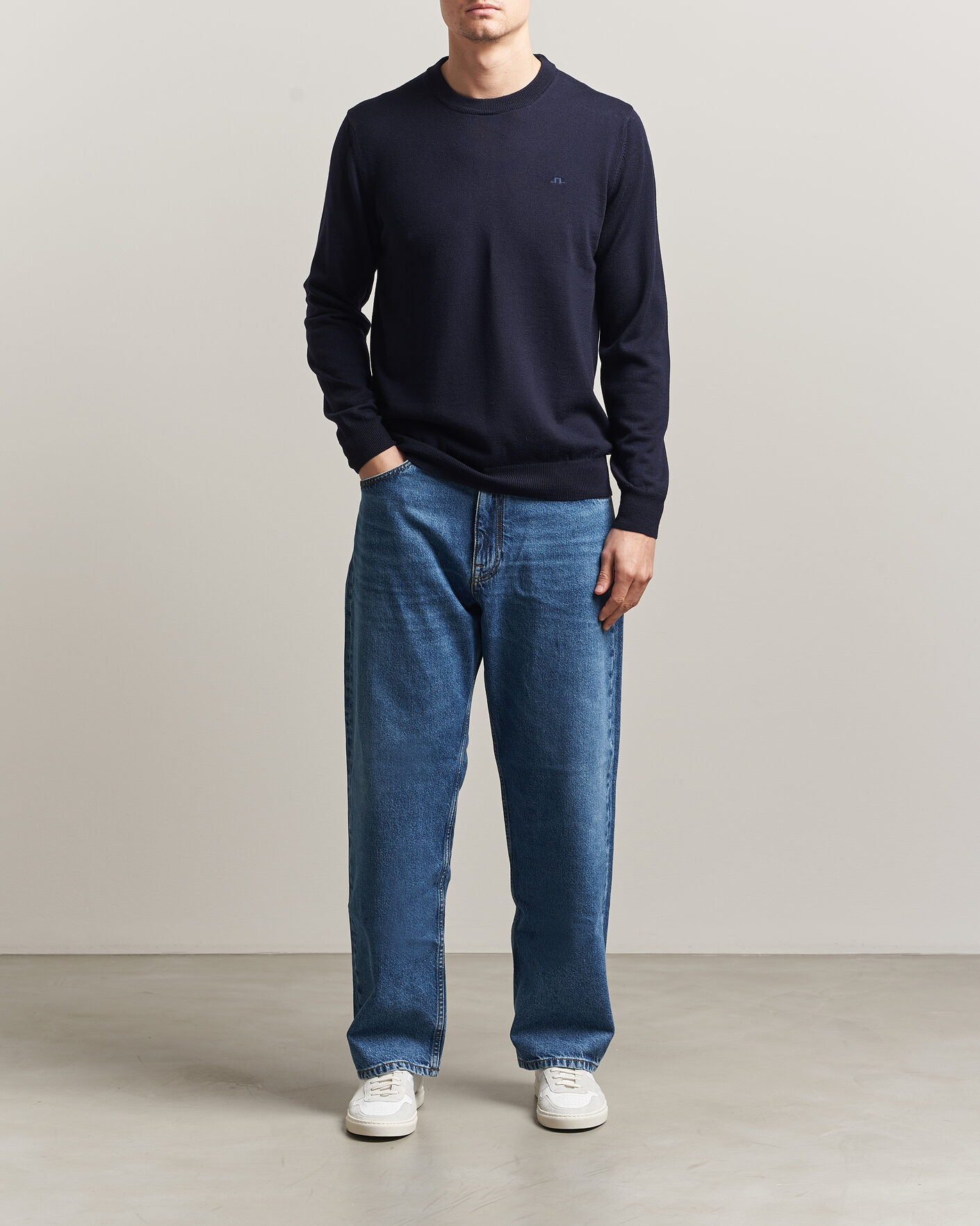 Uomini | Maglieria | J.Lindeberg | Keane Merino Crew Neck Pullover JL Navy