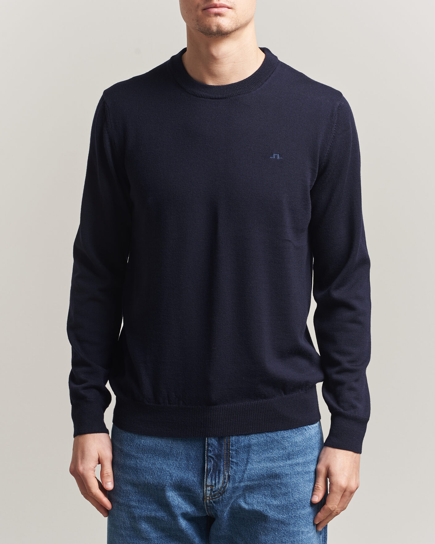 Uomini | Maglieria | J.Lindeberg | Keane Merino Crew Neck Pullover JL Navy