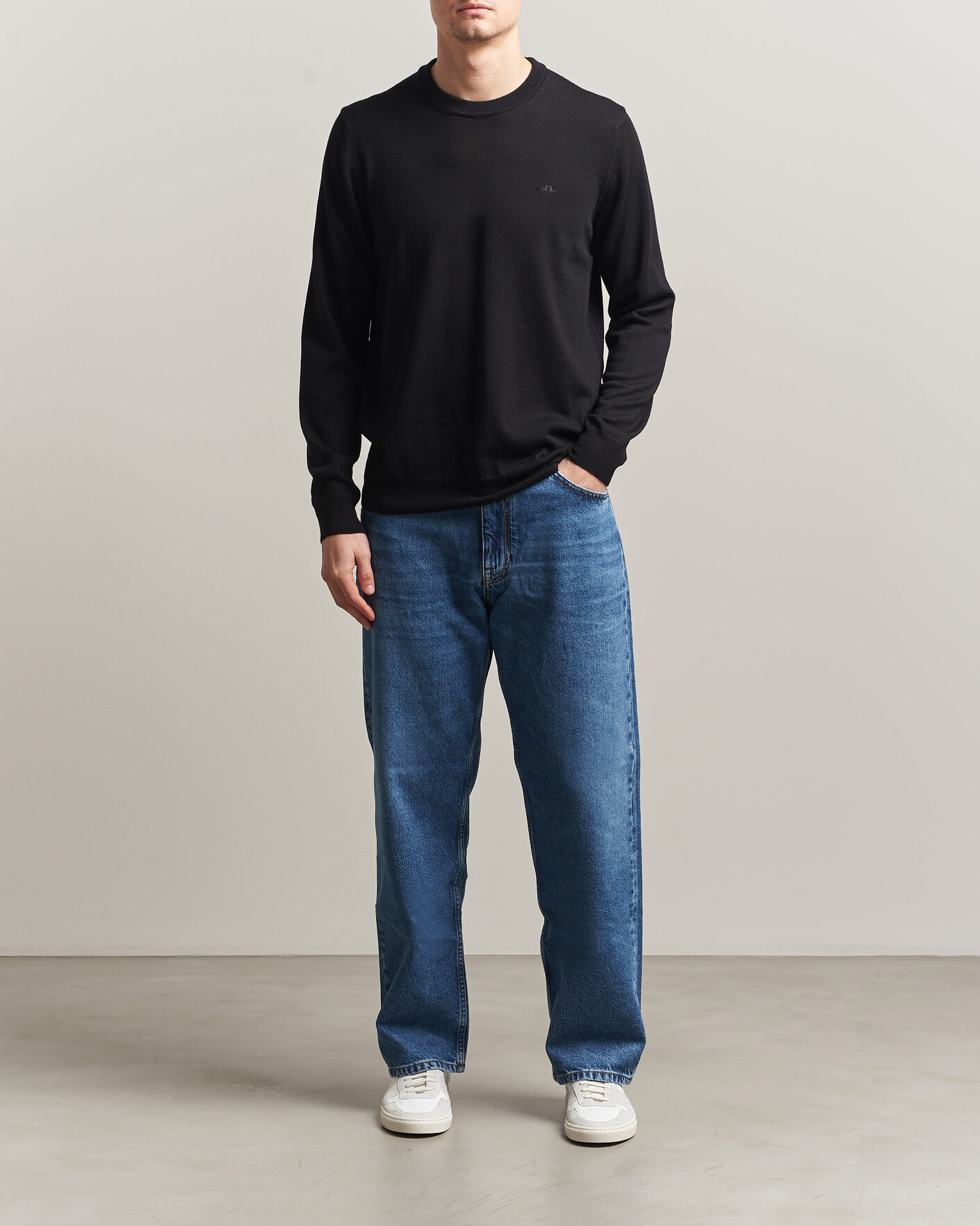 Uomini | Maglieria | J.Lindeberg | Keane Merino Crew Neck Pullover Black