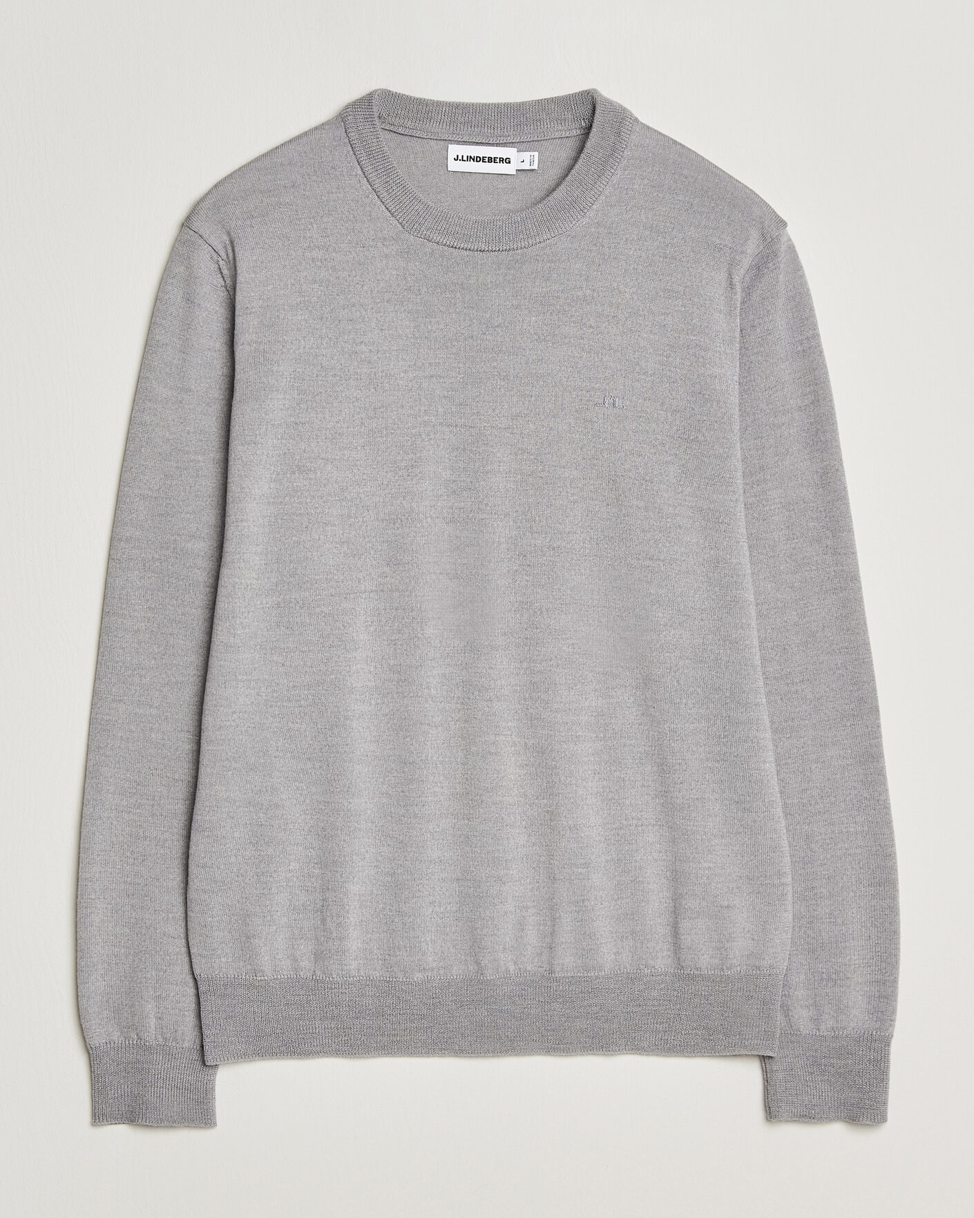 Uomini | Maglieria | J.Lindeberg | Keane Merino Crew Neck Pullover Light Grey Melange