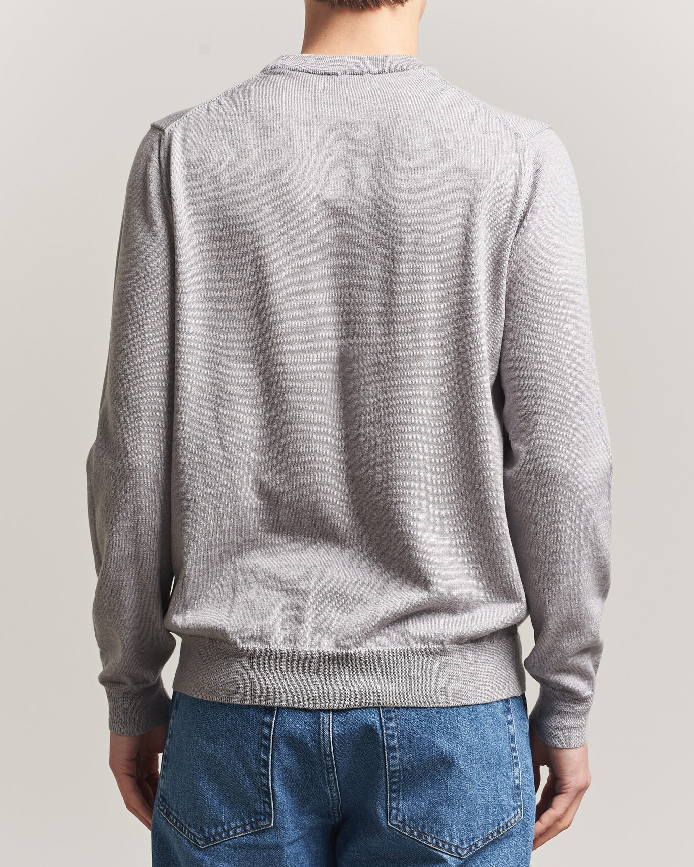 Uomini | Maglieria | J.Lindeberg | Keane Merino Crew Neck Pullover Light Grey Melange