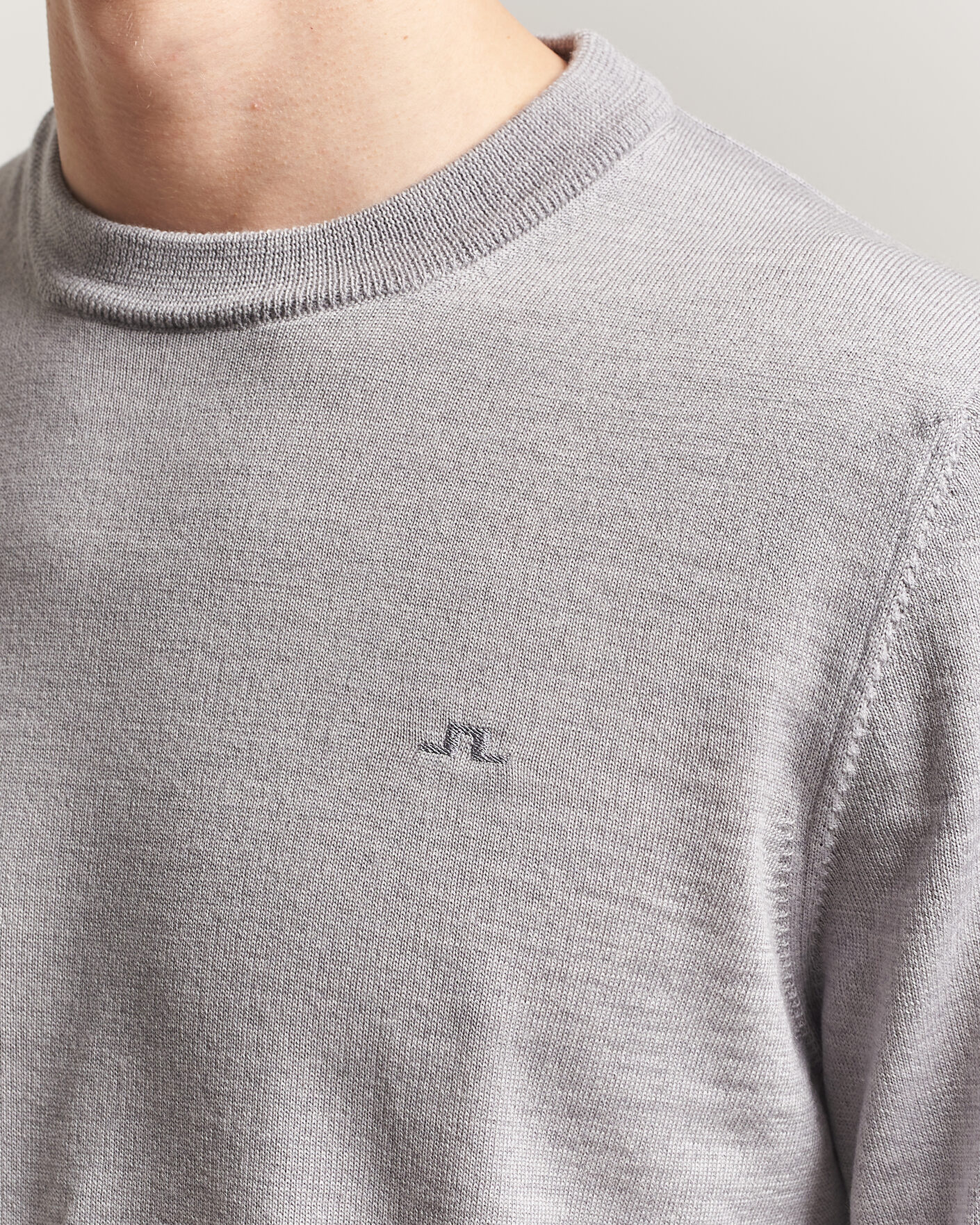 Uomini | Maglieria | J.Lindeberg | Keane Merino Crew Neck Pullover Light Grey Melange