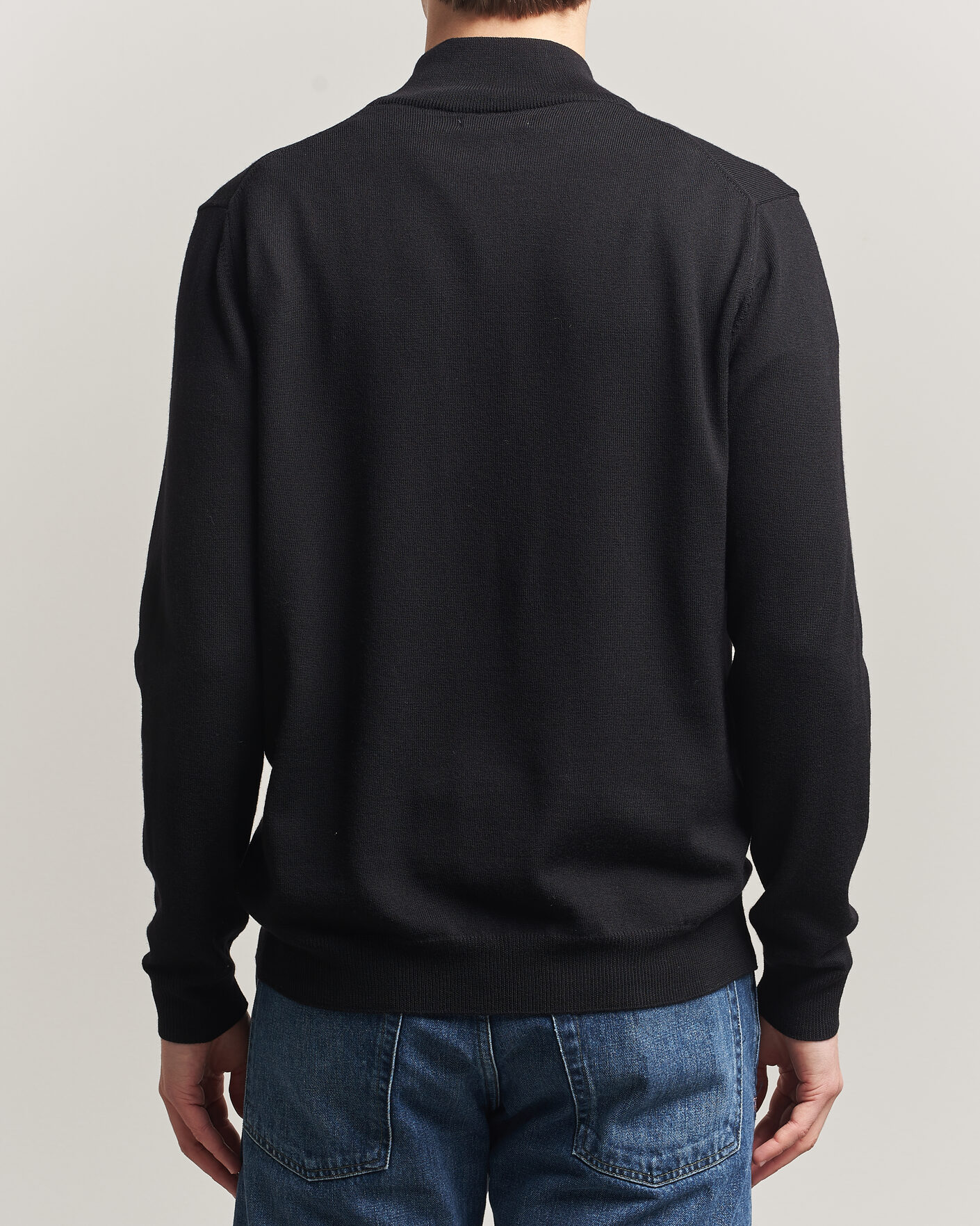 Uomini | Maglieria | J.Lindeberg | Kiyan Merino Half Zip Black