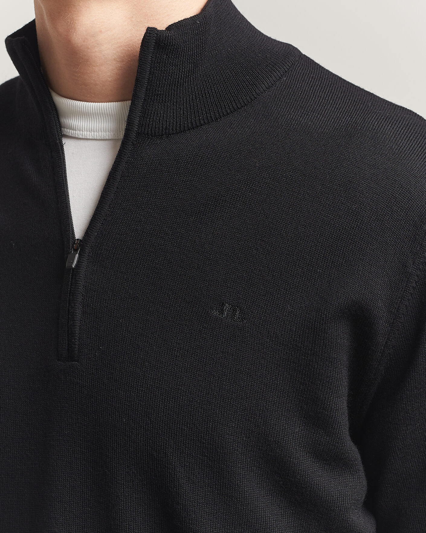 Uomini | Maglieria | J.Lindeberg | Kiyan Merino Half Zip Black