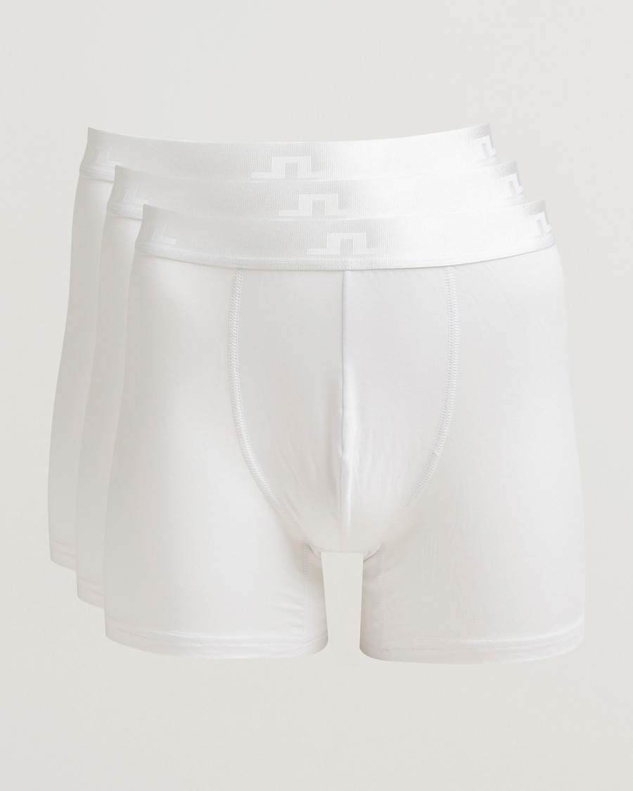 Uomini | Biancheria intima | J.Lindeberg | 3-Pack Bridge Lyocell Boxer White