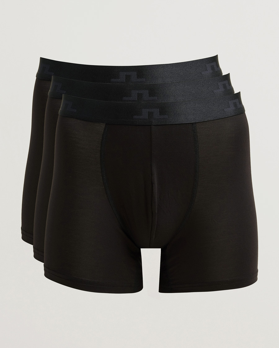 Uomini | Biancheria intima | J.Lindeberg | 3-Pack Bridge Lyocell Boxer Black