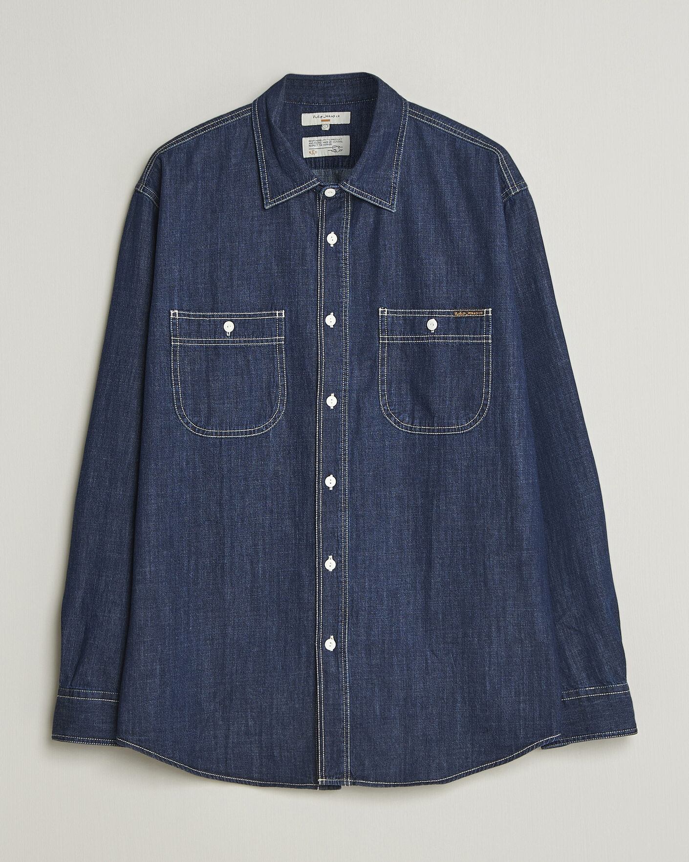 Uomini | Camicie | Nudie Jeans | Julian Denim Shirt Rinsed