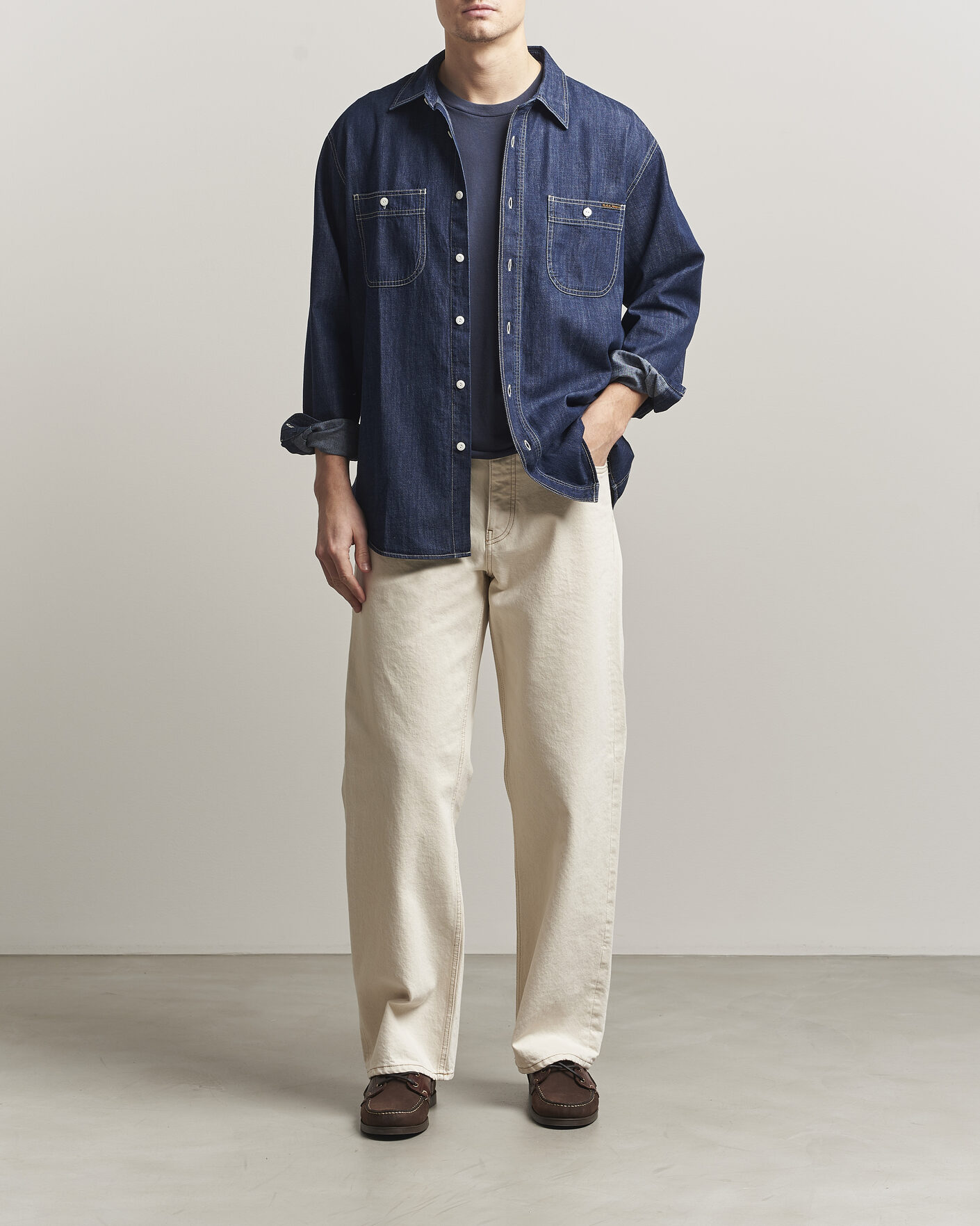 Uomini | Camicie | Nudie Jeans | Julian Denim Shirt Rinsed