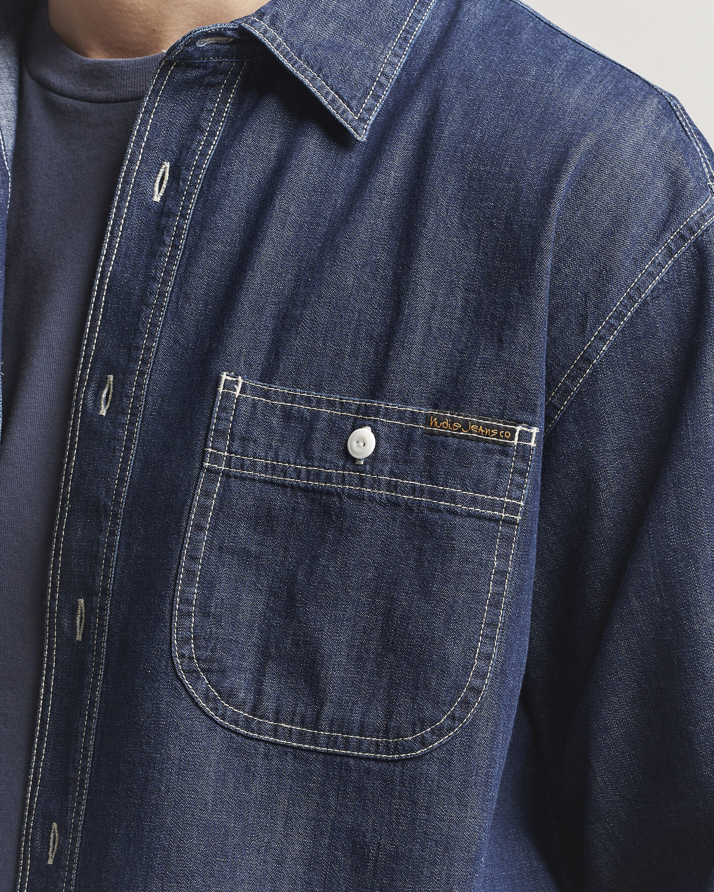 Uomini | Camicie | Nudie Jeans | Julian Denim Shirt Rinsed