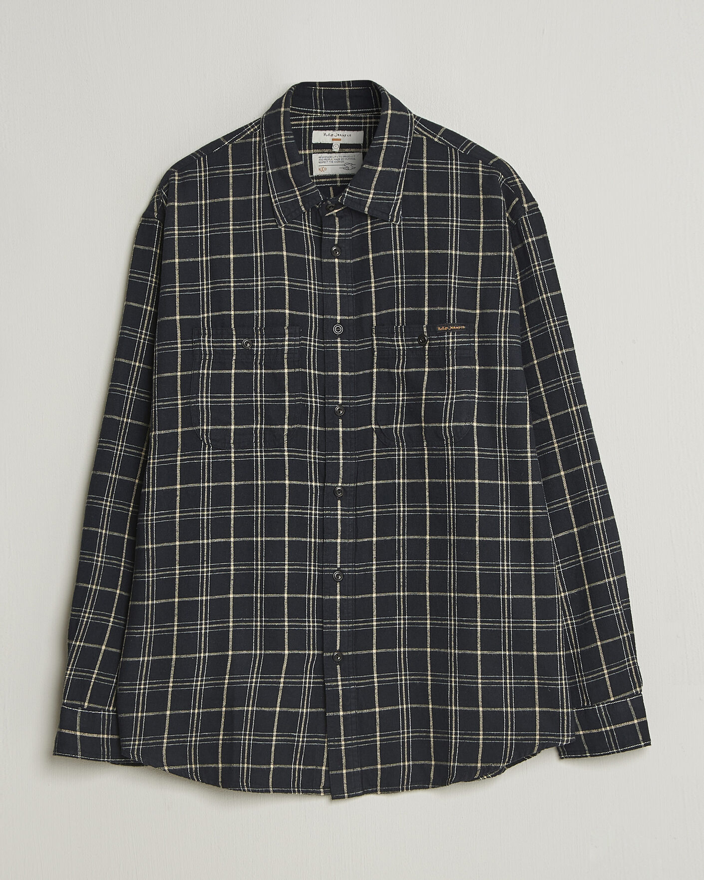 Uomini | Camicie | Nudie Jeans | Julian Checked Worker Shirt Black