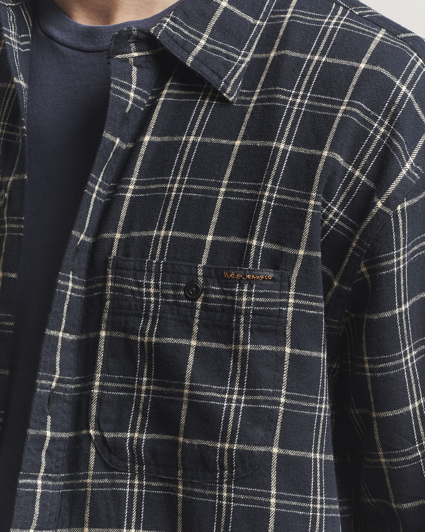 Uomini | Camicie | Nudie Jeans | Julian Checked Worker Shirt Black