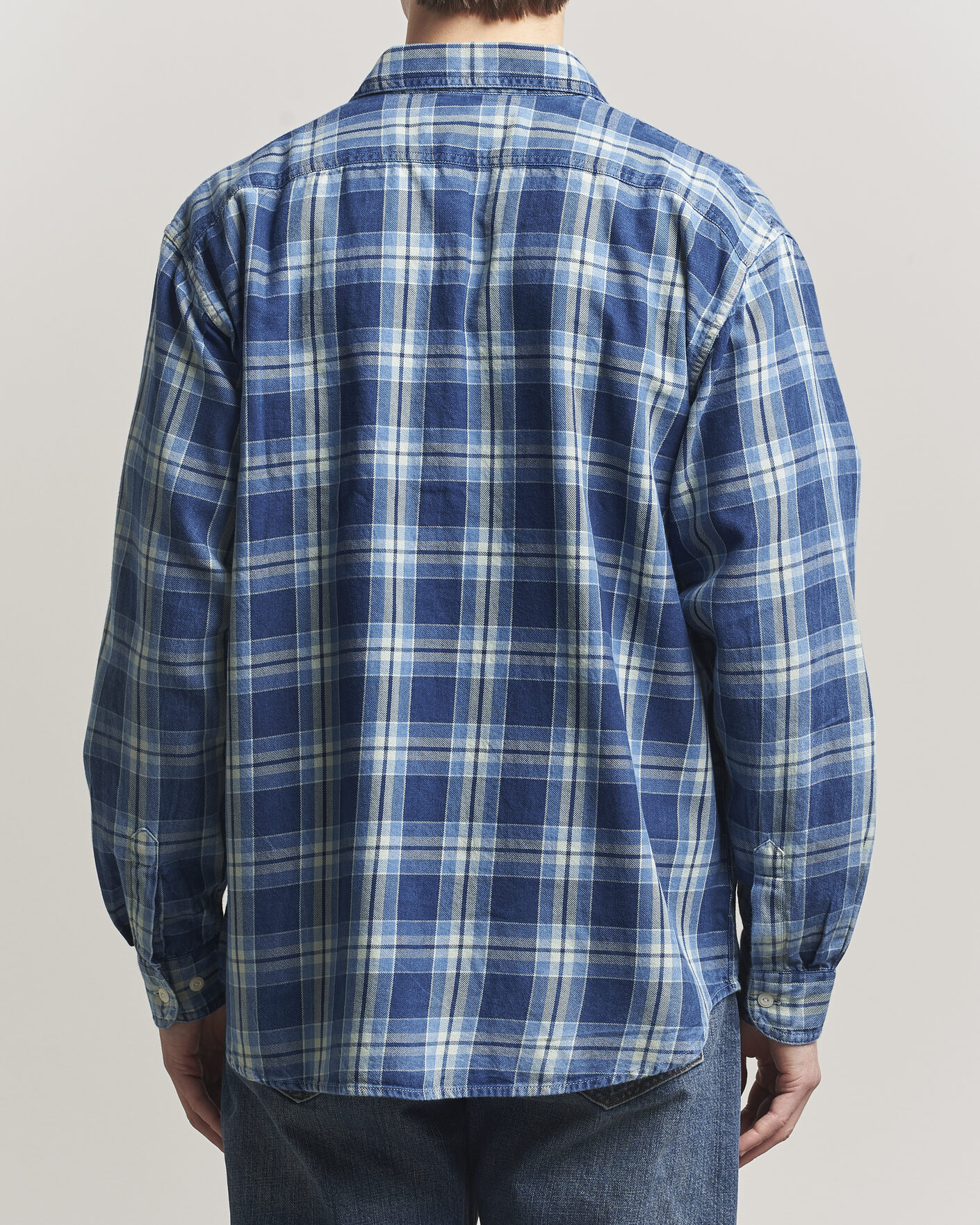 Uomini | Camicie | Nudie Jeans | Julian Checked Worker Shirt Indigo