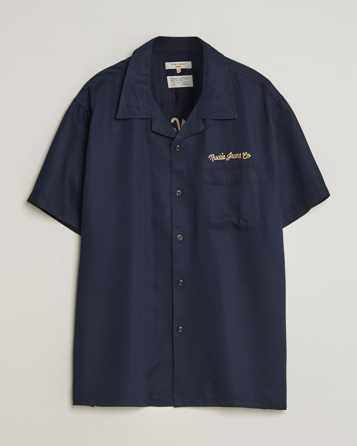 Uomini | Camicie | Nudie Jeans | Arthur Bowling Shirt Navy
