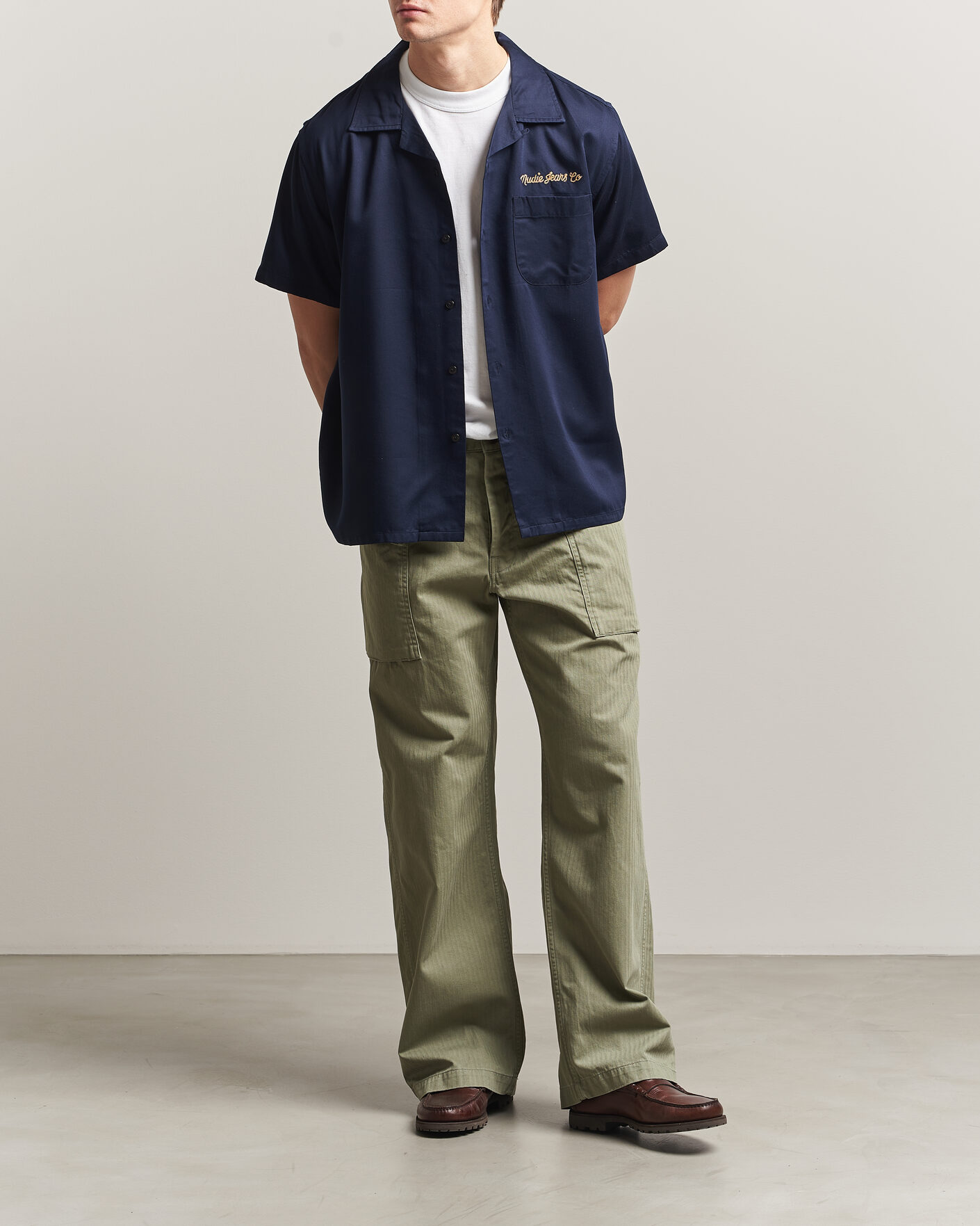 Uomini | Camicie | Nudie Jeans | Arthur Bowling Shirt Navy
