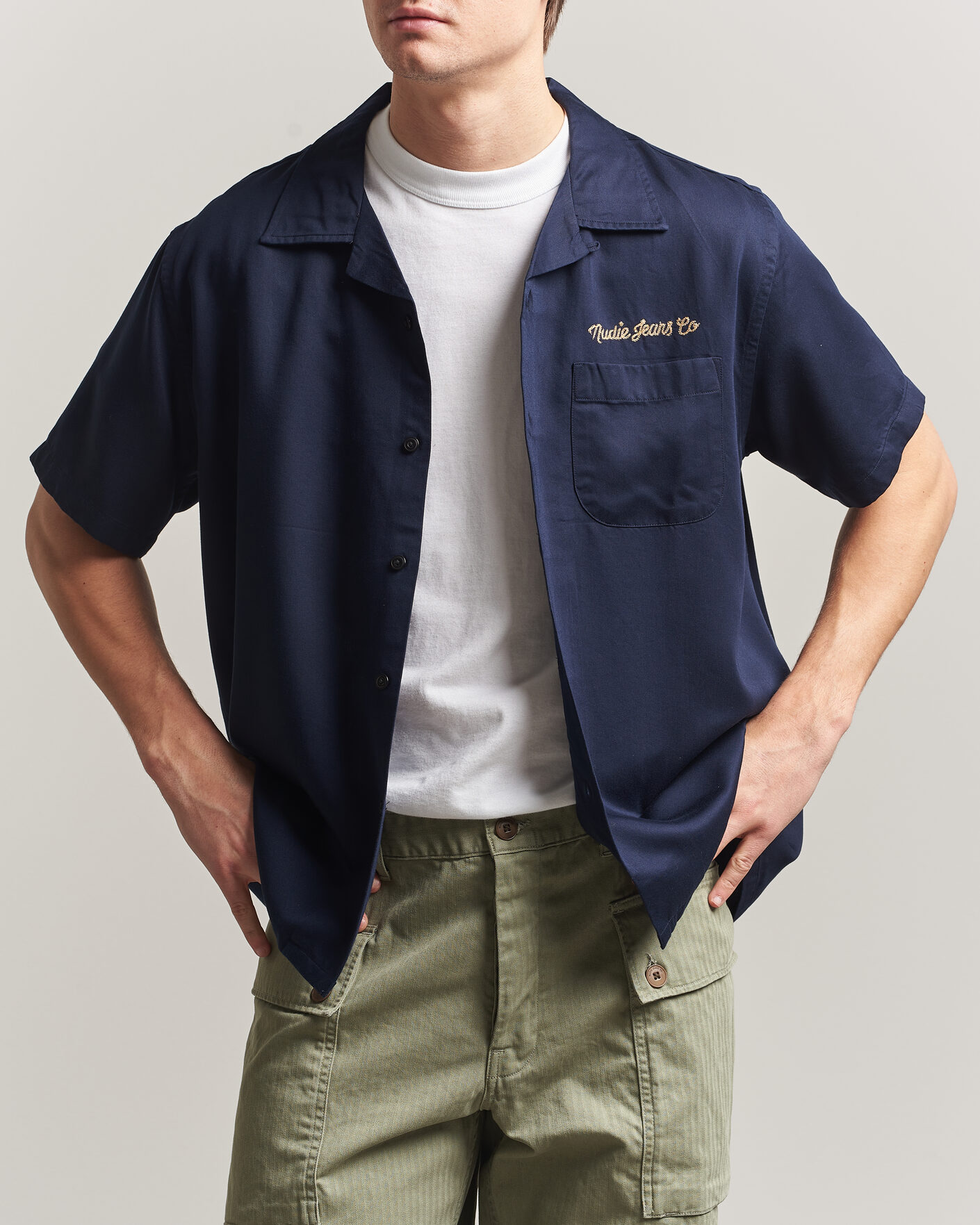 Uomini | Camicie | Nudie Jeans | Arthur Bowling Shirt Navy