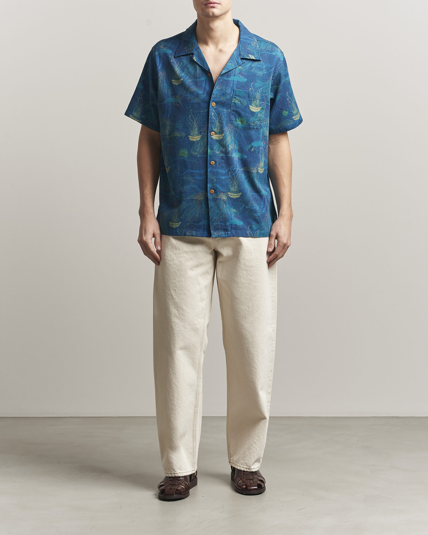 Uomini | Camicie | Nudie Jeans | Arvid Hawaii Shirt Deep Sea