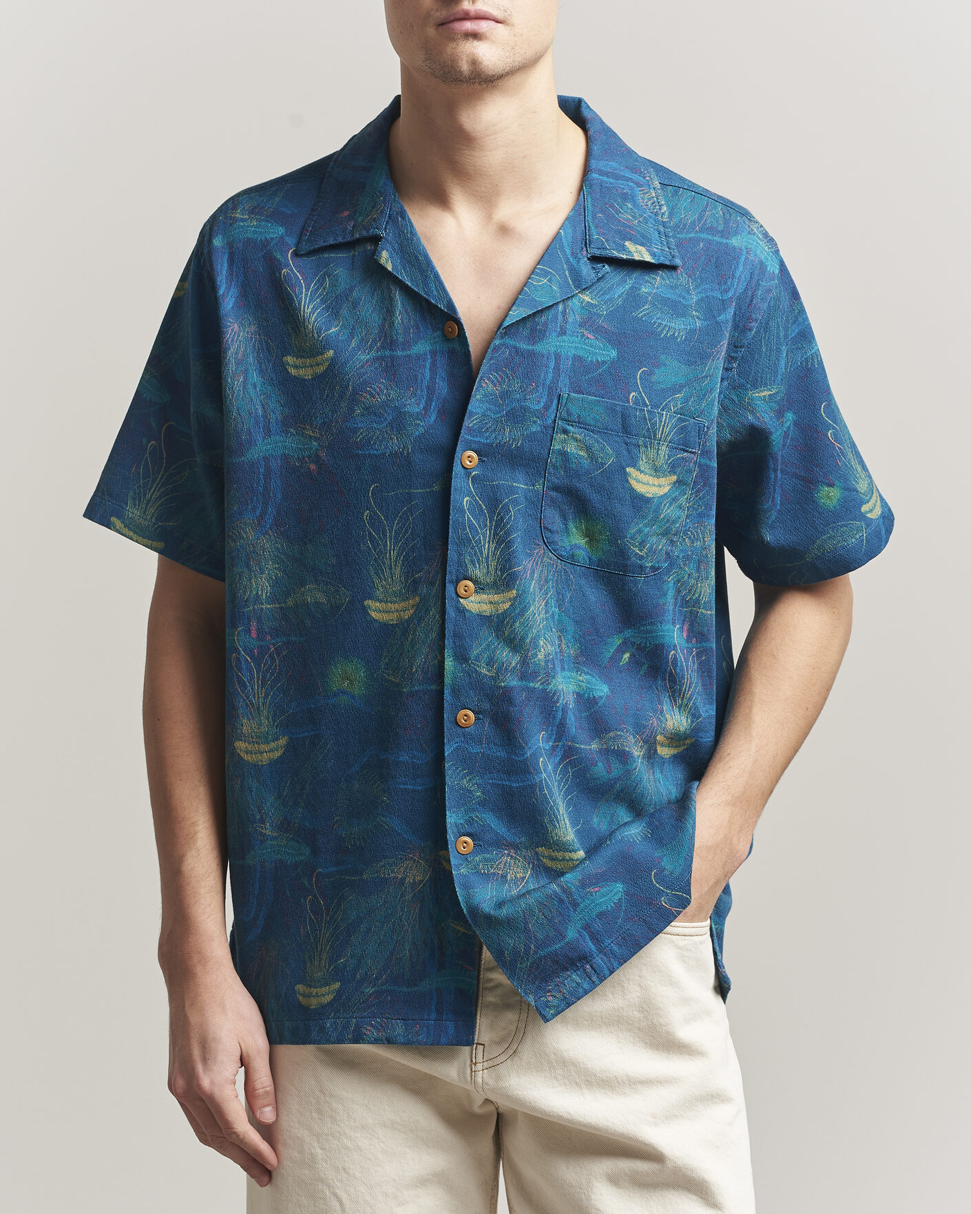 Uomini | Camicie | Nudie Jeans | Arvid Hawaii Shirt Deep Sea