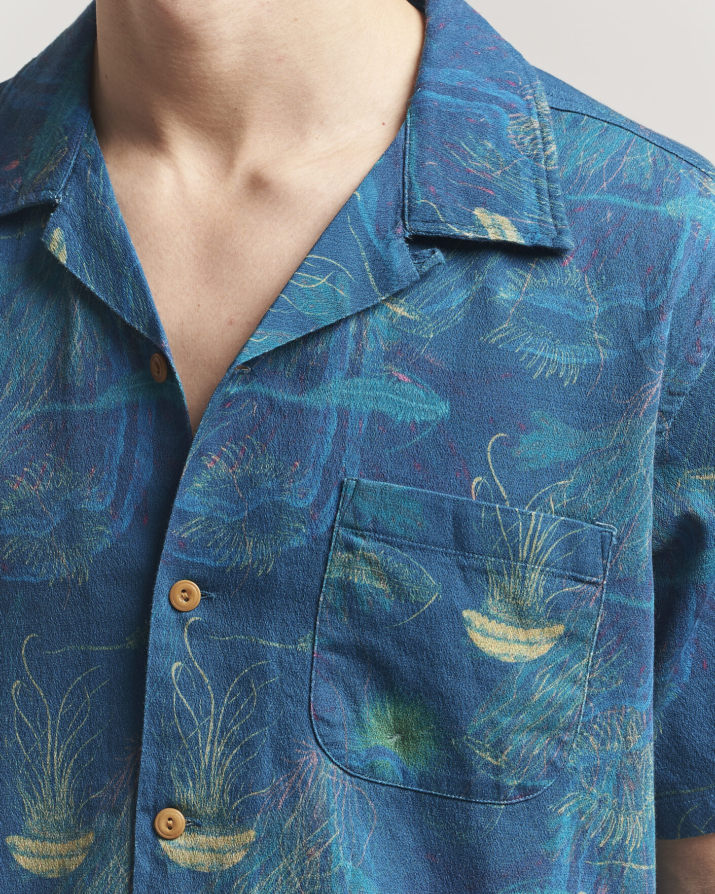 Uomini | Camicie | Nudie Jeans | Arvid Hawaii Shirt Deep Sea