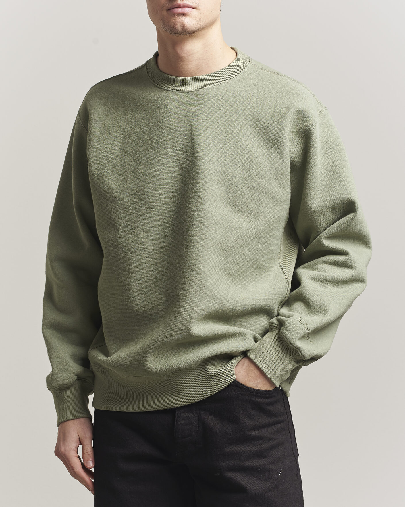 Uomini | Maglieria | Nudie Jeans | Hasse Crew Neck Sweatshirt Green