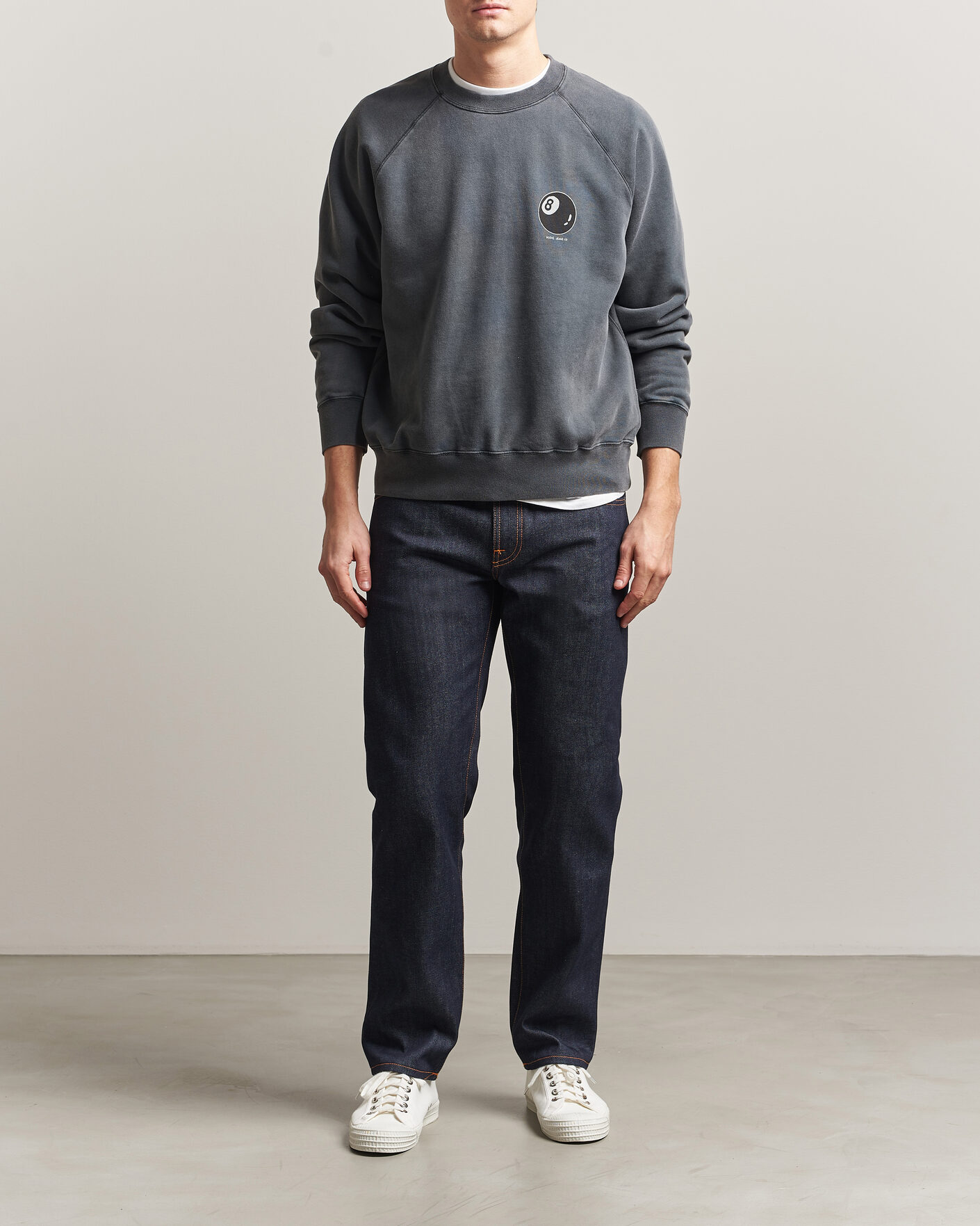 Uomini | Maglieria | Nudie Jeans | Palle Printed Crew Neck Sweatshirt Antracite