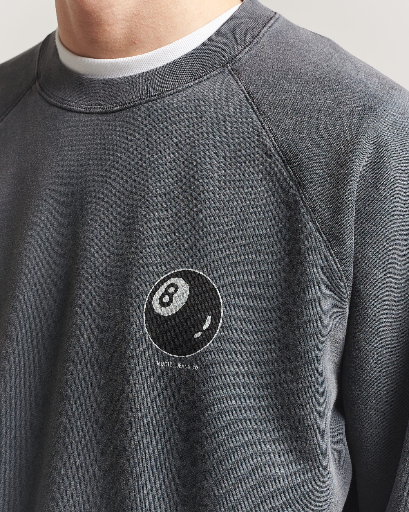 Uomini | Maglieria | Nudie Jeans | Palle Printed Crew Neck Sweatshirt Antracite