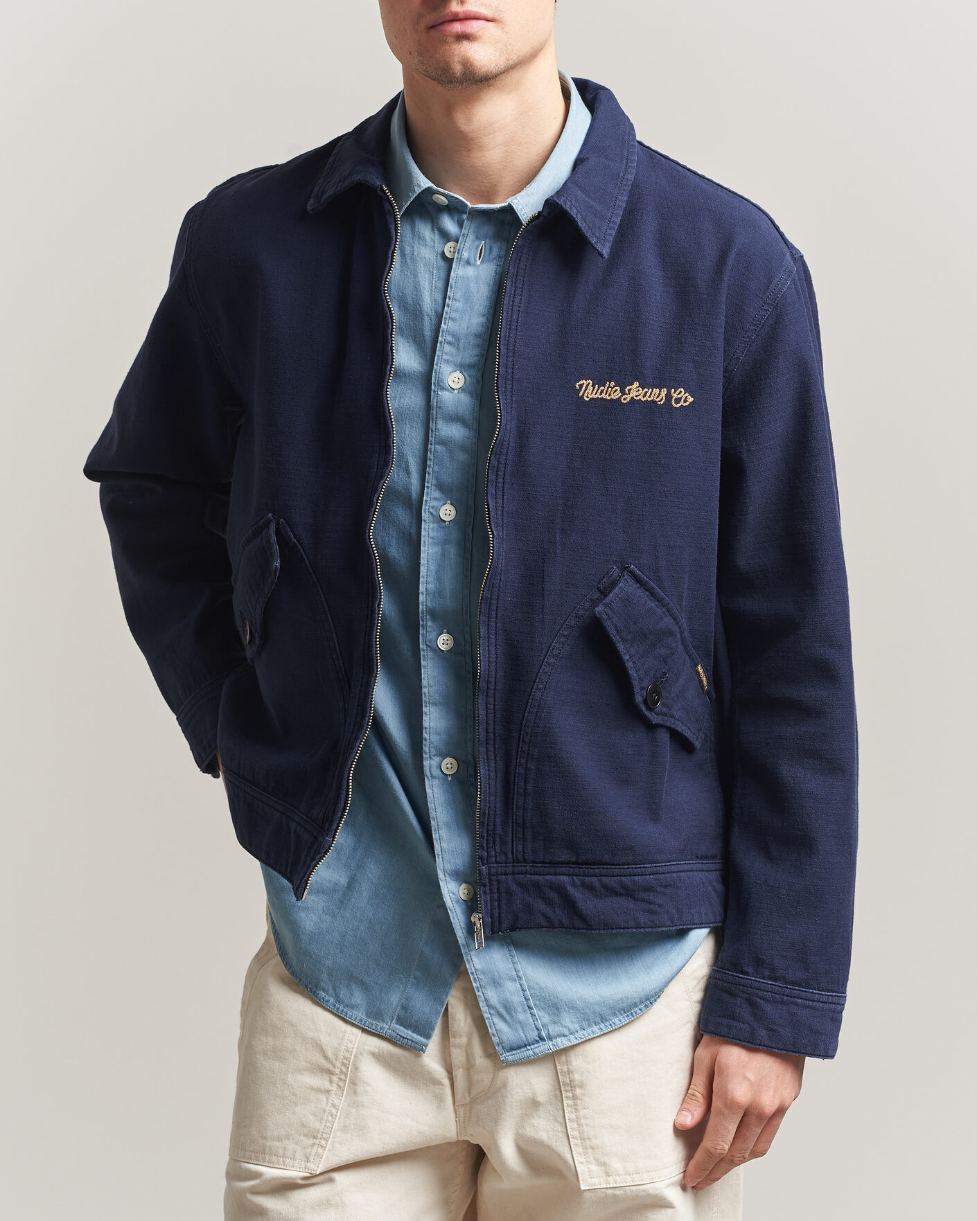 Uomini | Giacche | Nudie Jeans | Blake Embroided Jacket Navy
