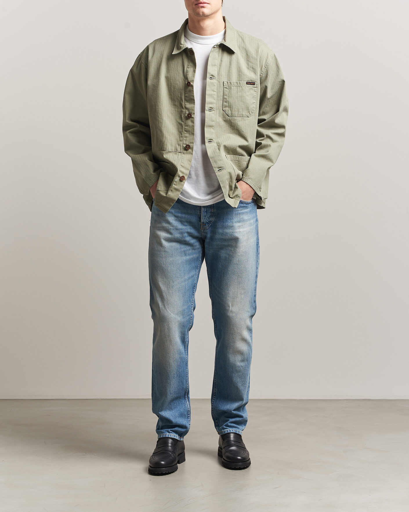 Uomini | Camicie | Nudie Jeans | Buddy Chore Jacket Pale Green