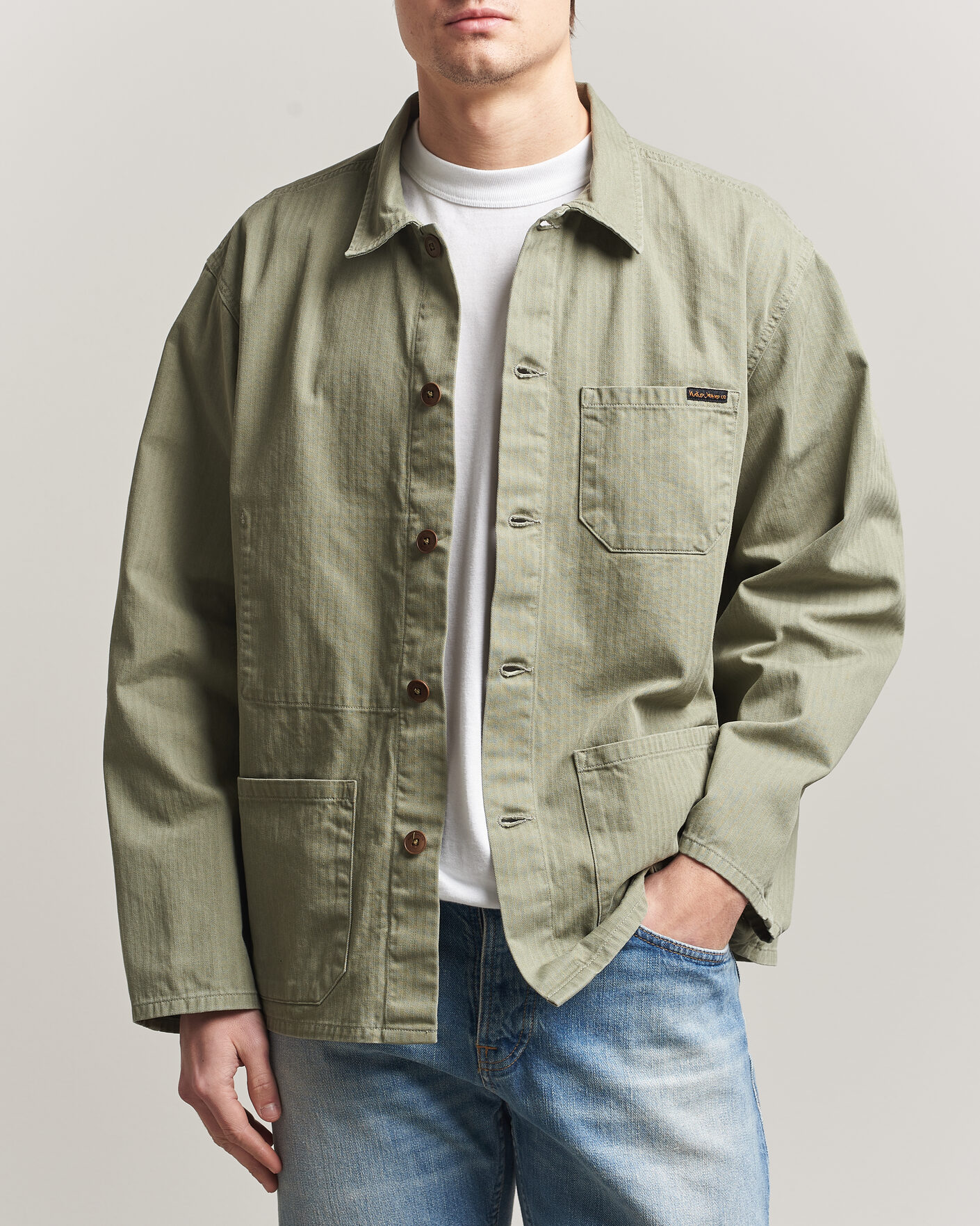 Uomini | Camicie | Nudie Jeans | Buddy Chore Jacket Pale Green
