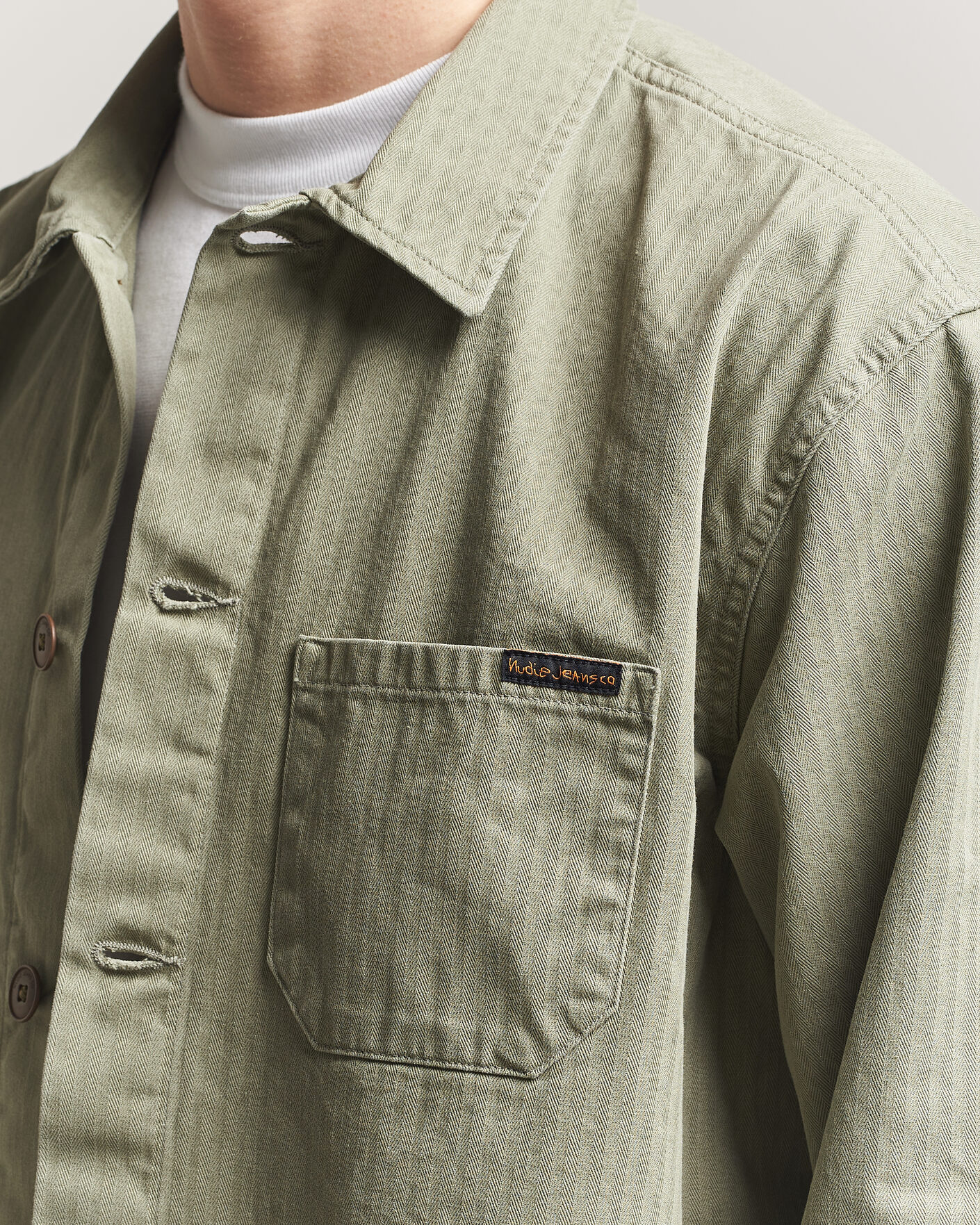 Uomini | Camicie | Nudie Jeans | Buddy Chore Jacket Pale Green
