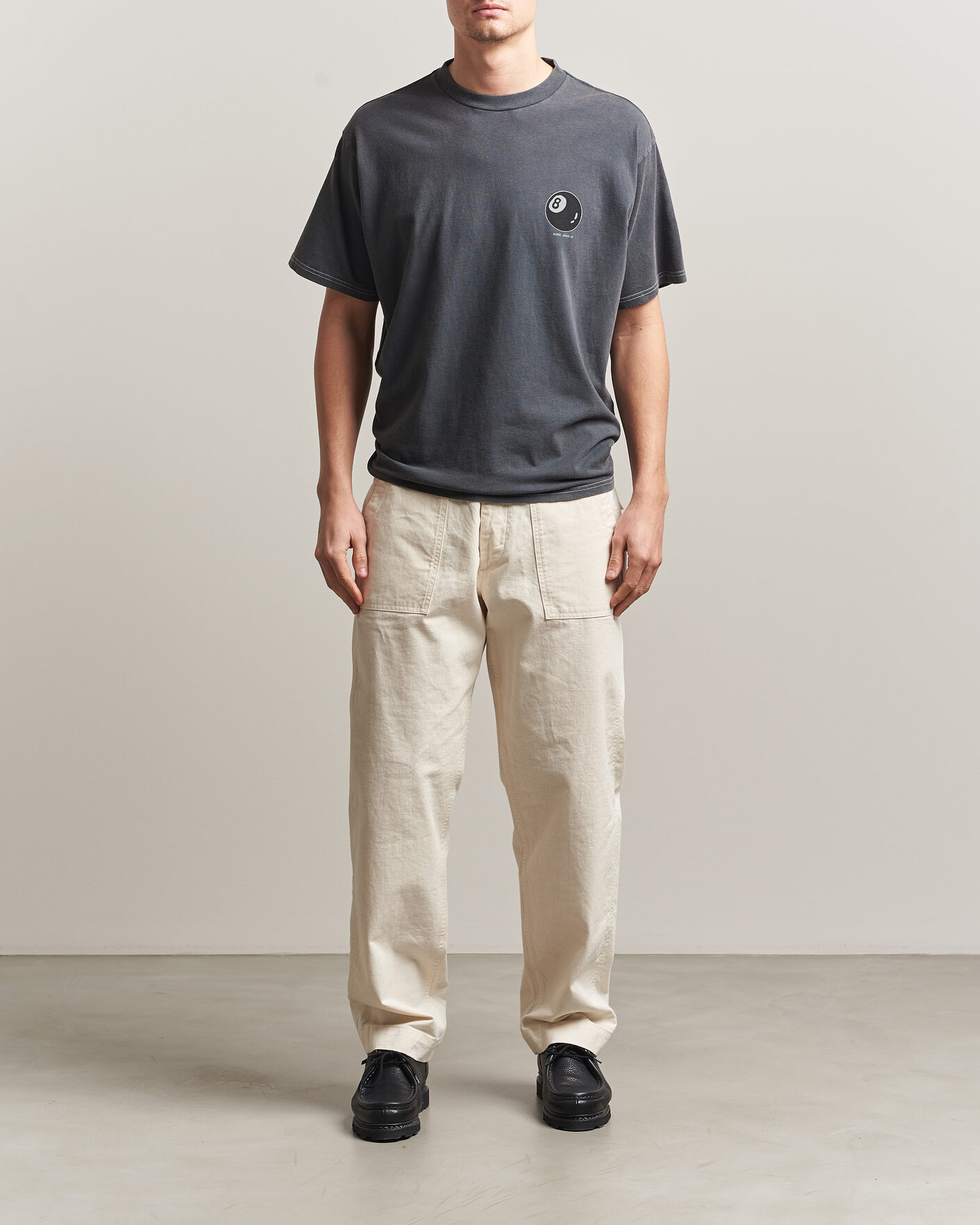 Uomini | T-shirt | Nudie Jeans | Koffe Printed T-Shirt Antracite