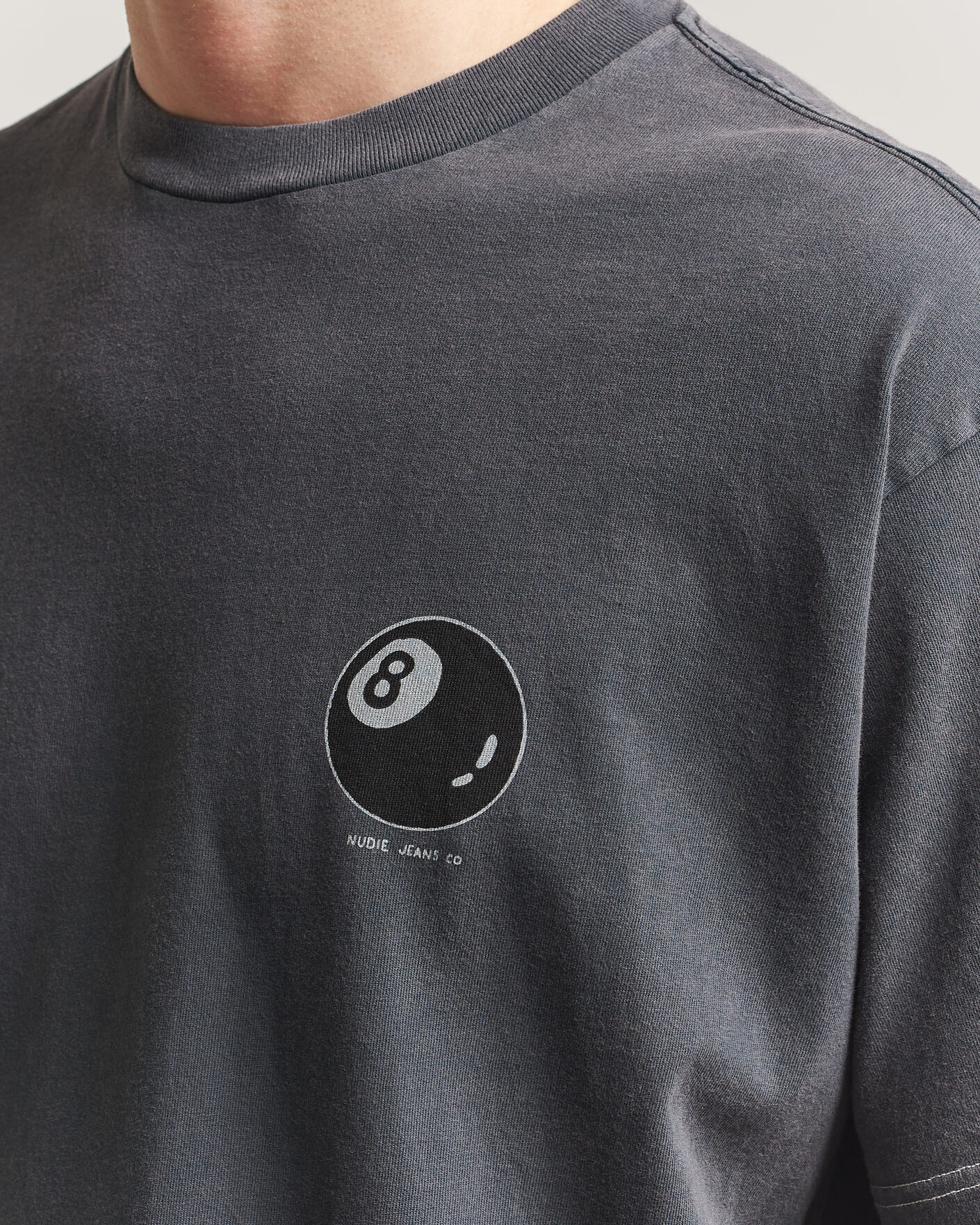 Uomini | T-shirt | Nudie Jeans | Koffe Printed T-Shirt Antracite