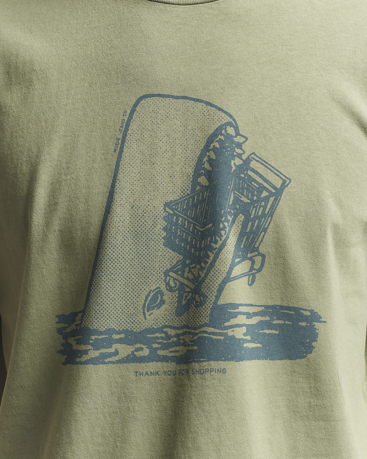 Uomini | T-shirt | Nudie Jeans | Roy Printed T-Shirt Green