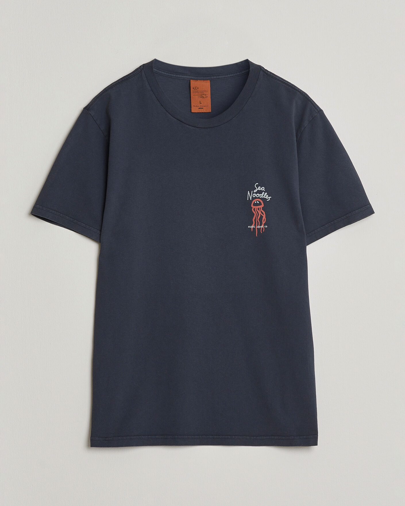 Uomini | T-shirt | Nudie Jeans | Roy Printed T-Shirt Dark Blue