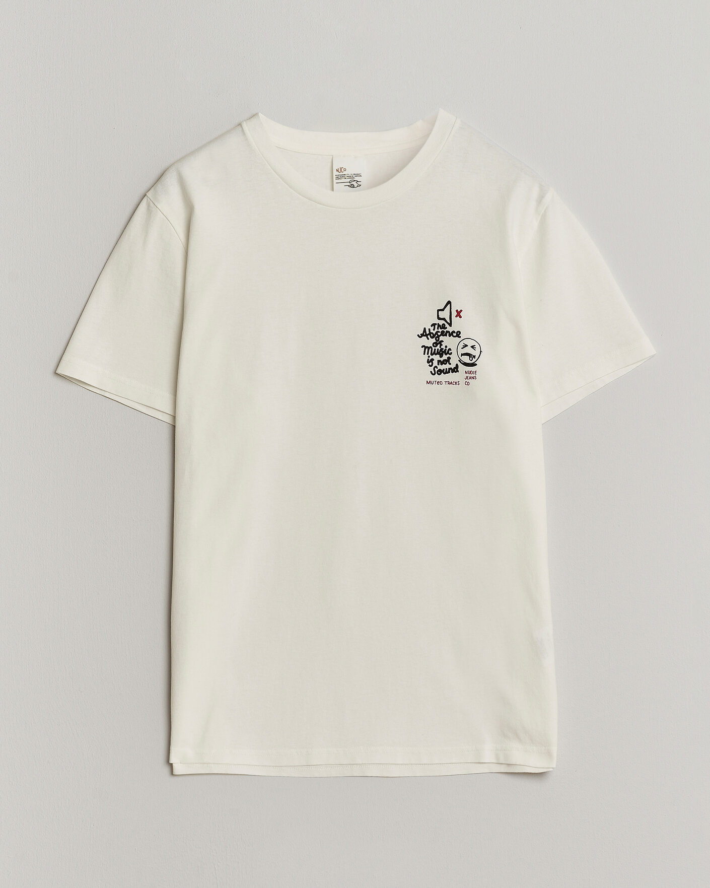 Uomini | T-shirt | Nudie Jeans | Roy Printed T-Shirt Chalk White