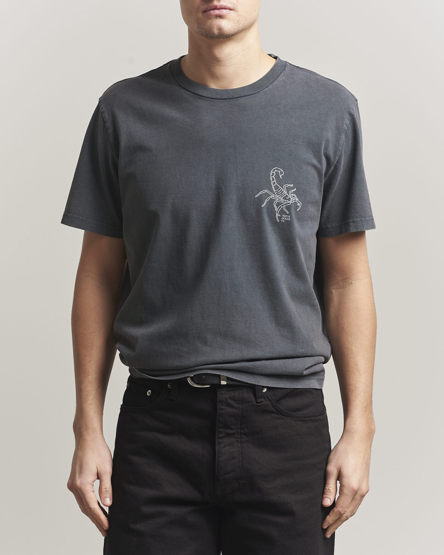 Uomini | T-shirt | Nudie Jeans | Roy Printed T-Shirt Antracite