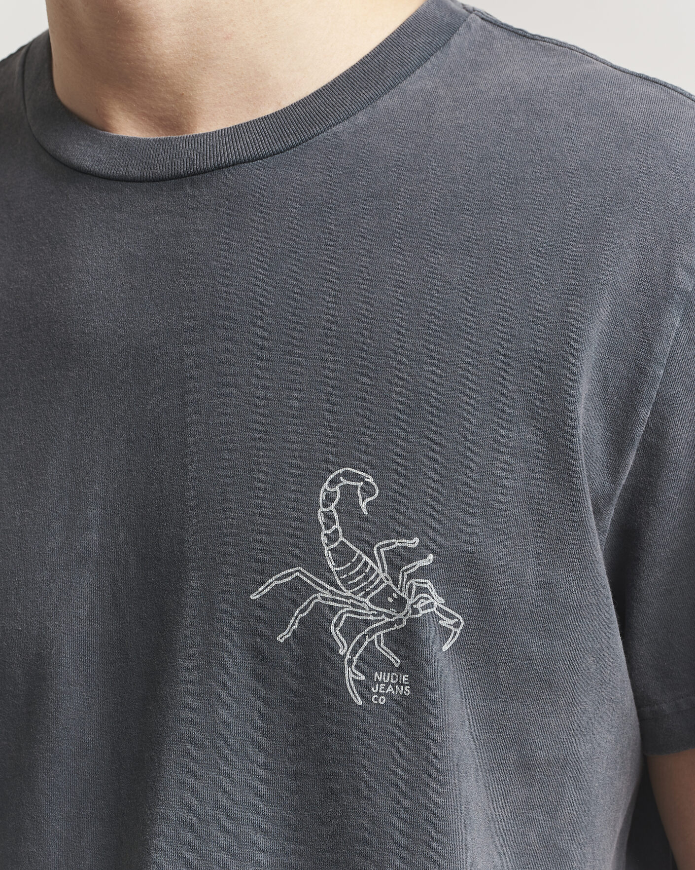 Uomini | T-shirt | Nudie Jeans | Roy Printed T-Shirt Antracite