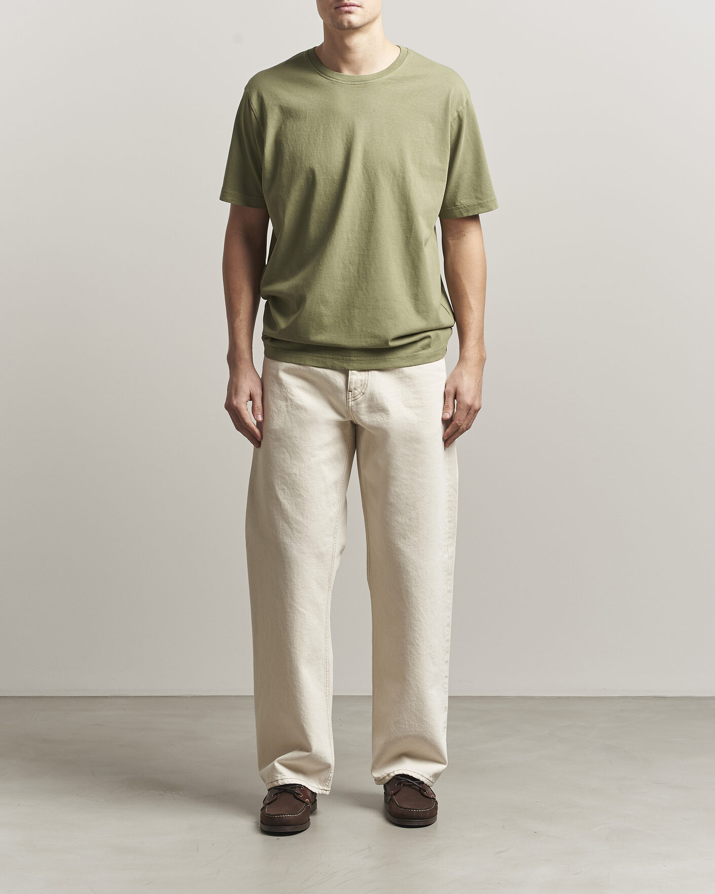 Uomini | T-shirt | Nudie Jeans | Uno Everyday Crew Neck T-Shirt Green
