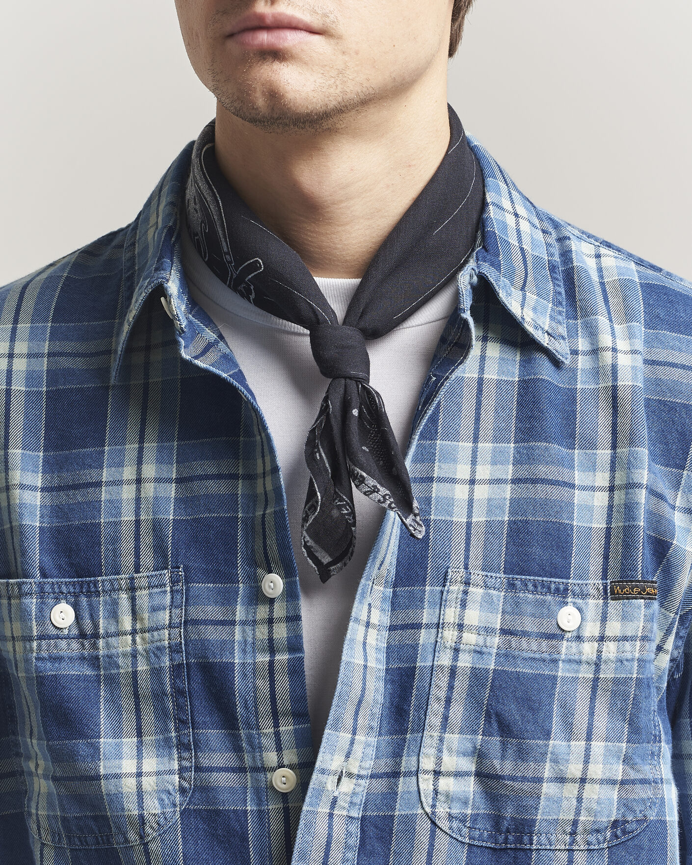 Uomini | Sciarpe | Nudie Jeans | Ingrid Printed Bandana Black