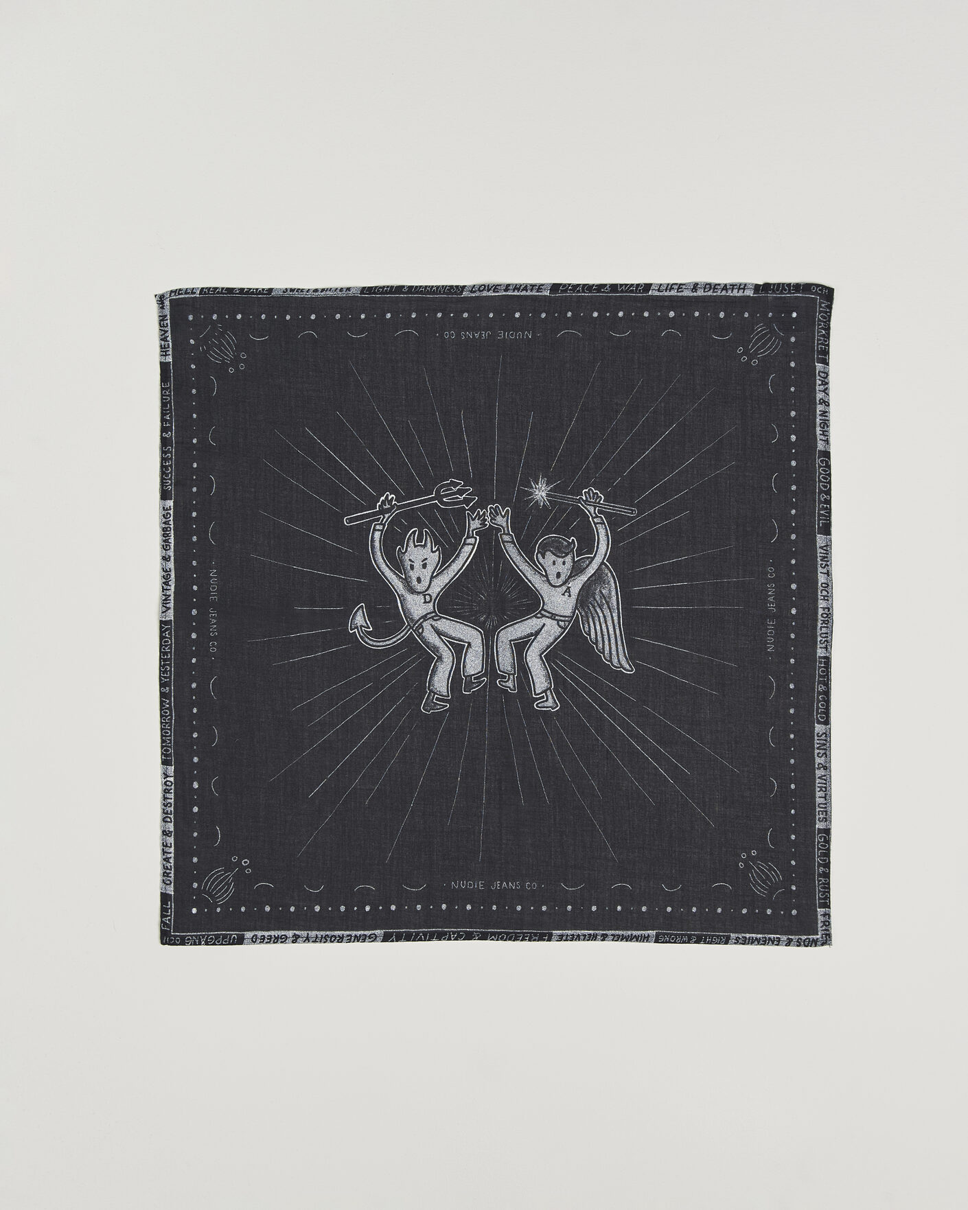 Uomini | Sciarpe | Nudie Jeans | Ingrid Printed Bandana Black