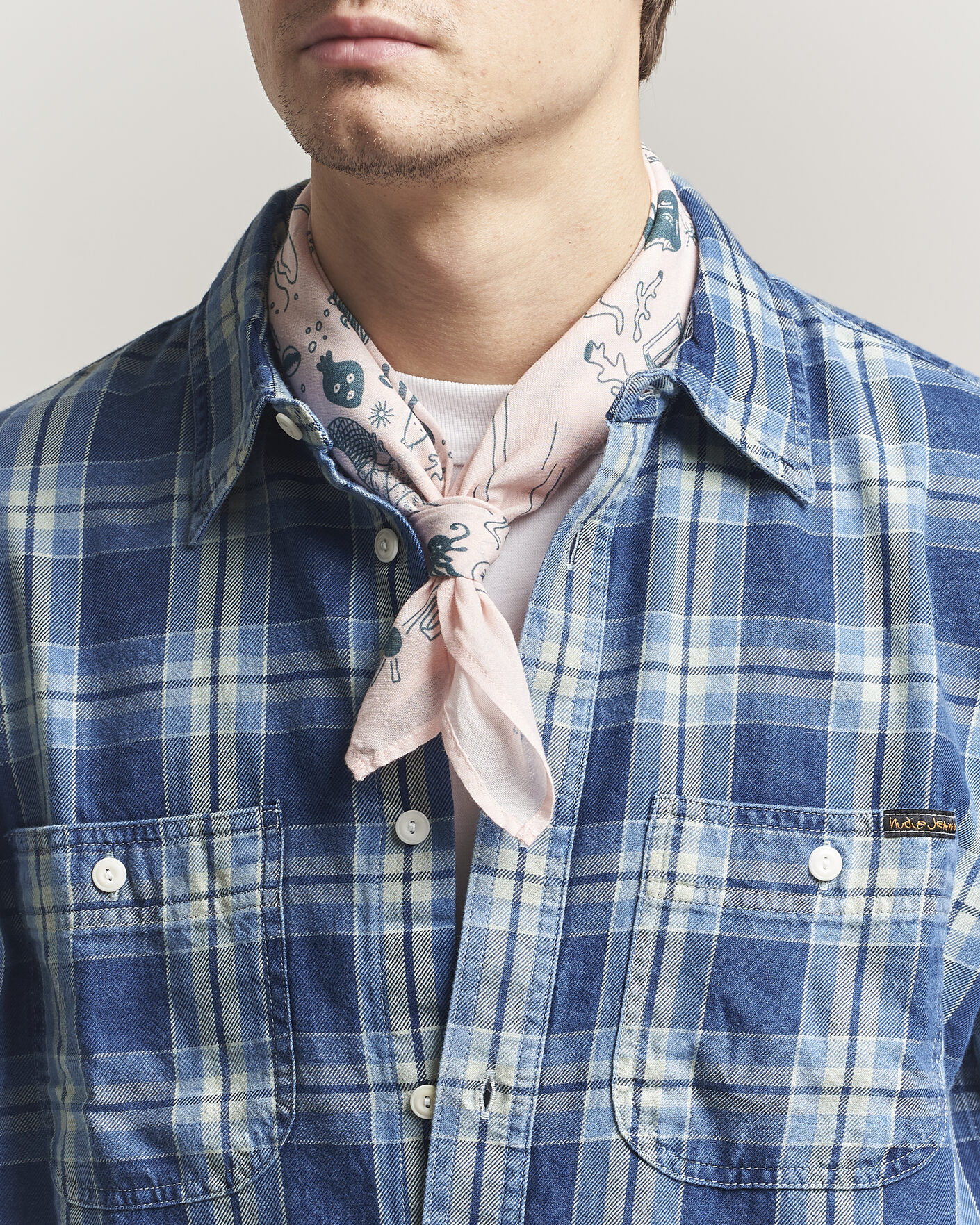Uomini | Nudie Jeans Ingrid Printed Bandana Pink | Nudie Jeans | Ingrid Printed Bandana Pink