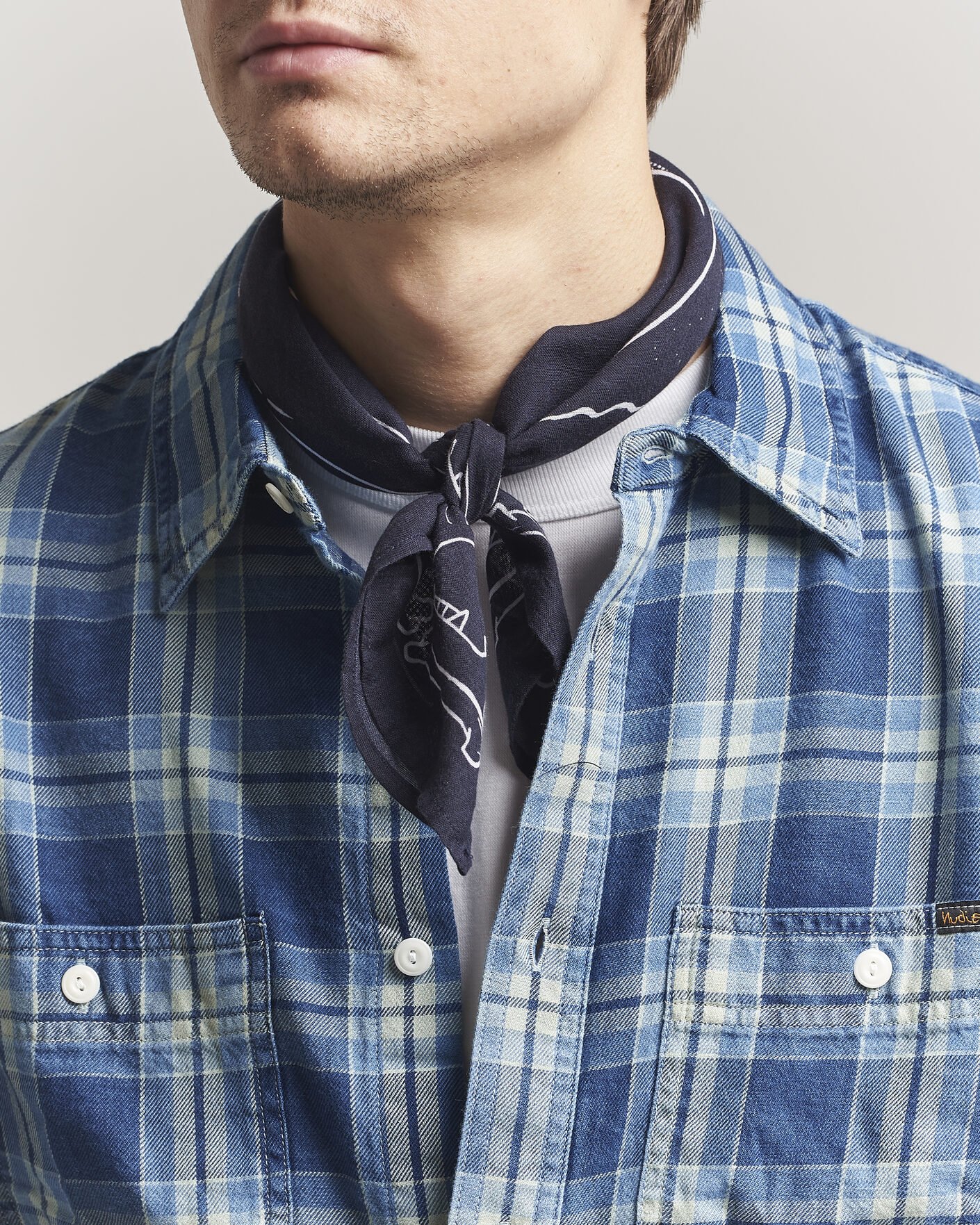 Uomini | Sciarpe | Nudie Jeans | Ingrid Printed Bandana Blue