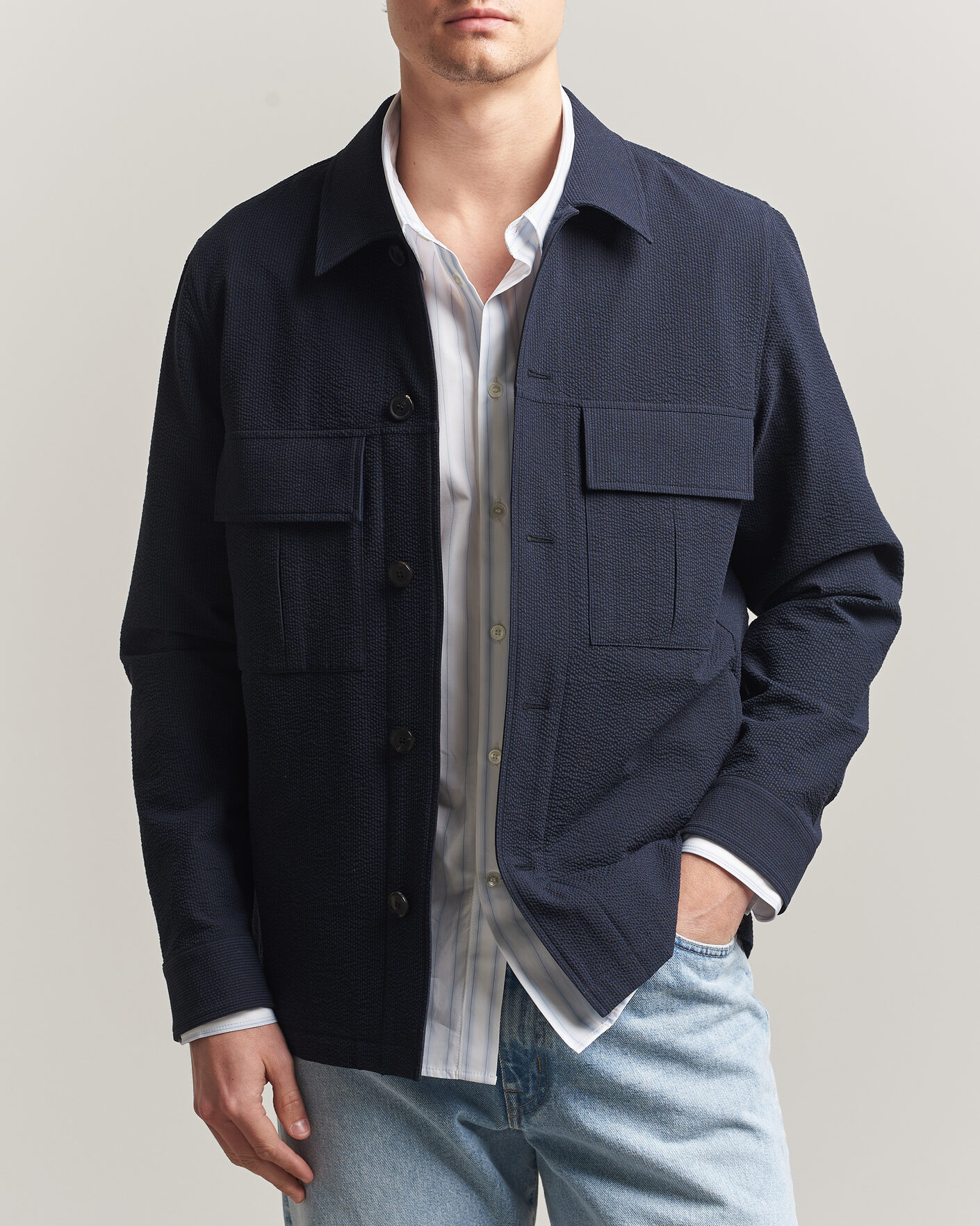Uomini | Camicie | Paul Smith | Cotton Overshirt Navy