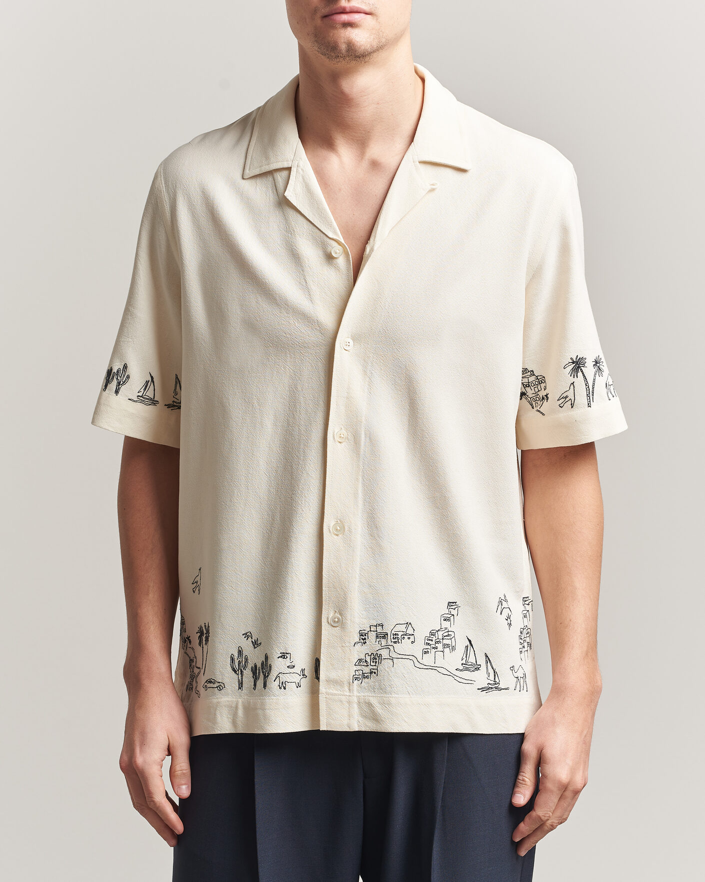 Uomini | Camicie | Paul Smith | Embroidered Short Sleeve Shirt White