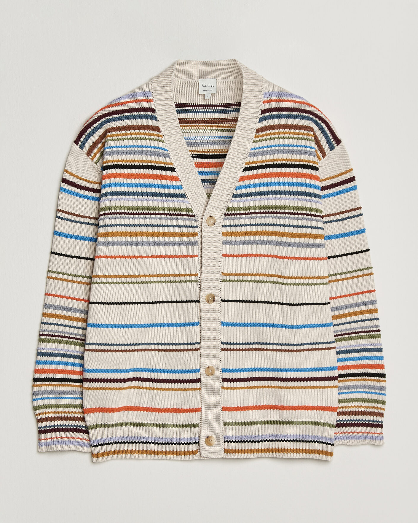 Uomini | Maglieria | Paul Smith | Signature Stripe Knitted Cardigan White
