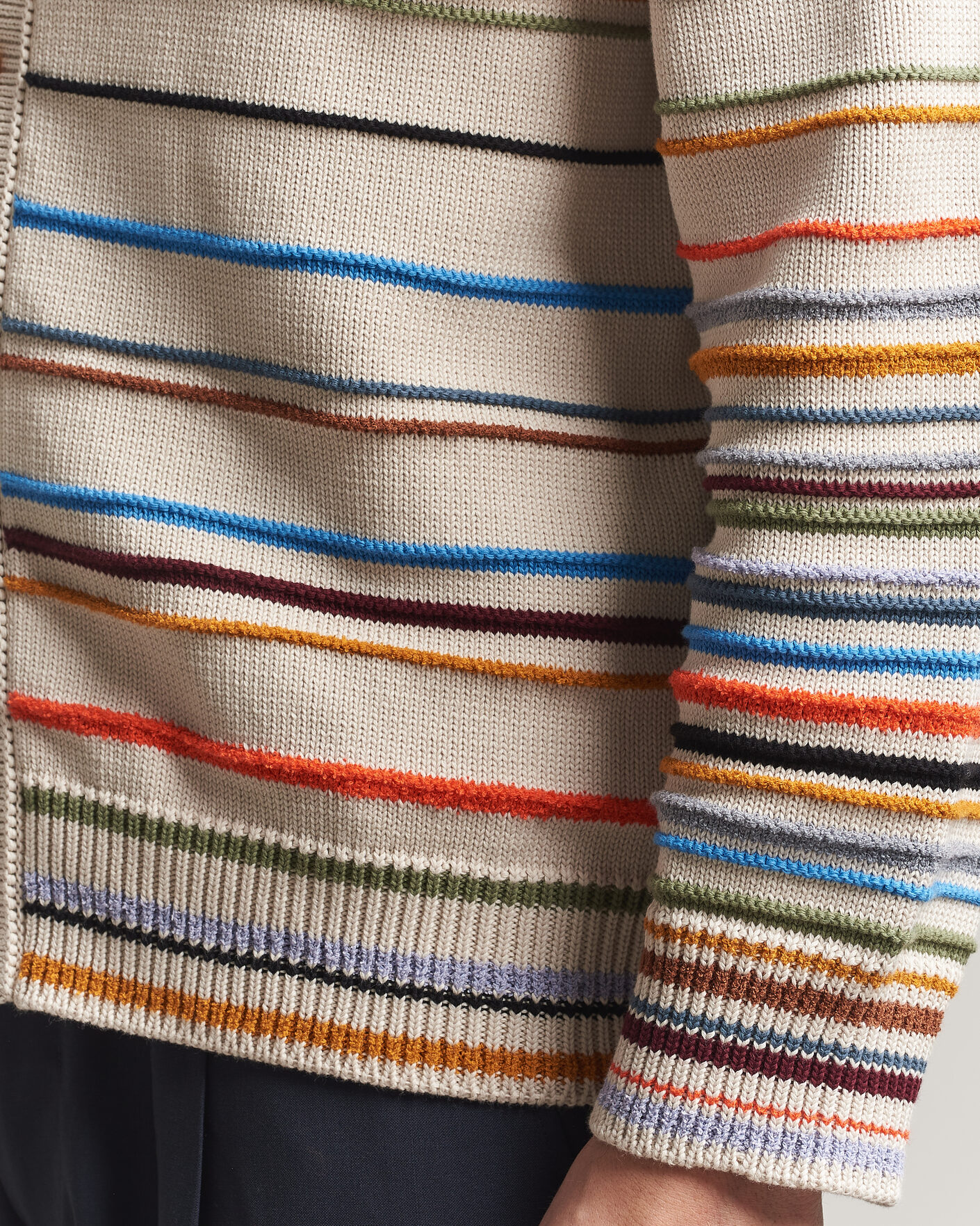 Uomini | Maglieria | Paul Smith | Signature Stripe Knitted Cardigan White