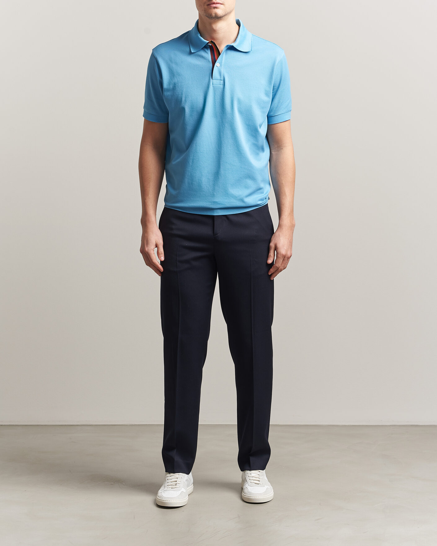 Uomini | Polo | Paul Smith | Placket Stripe Polo Blue