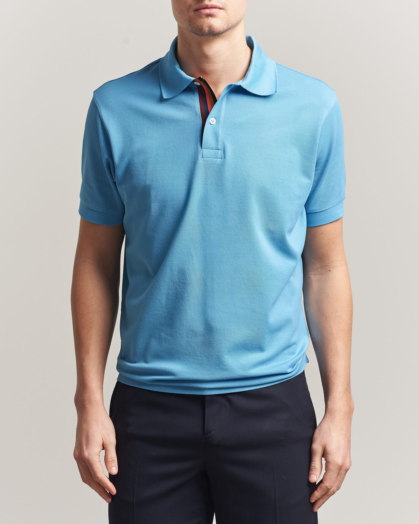Uomini | Polo | Paul Smith | Placket Stripe Polo Blue