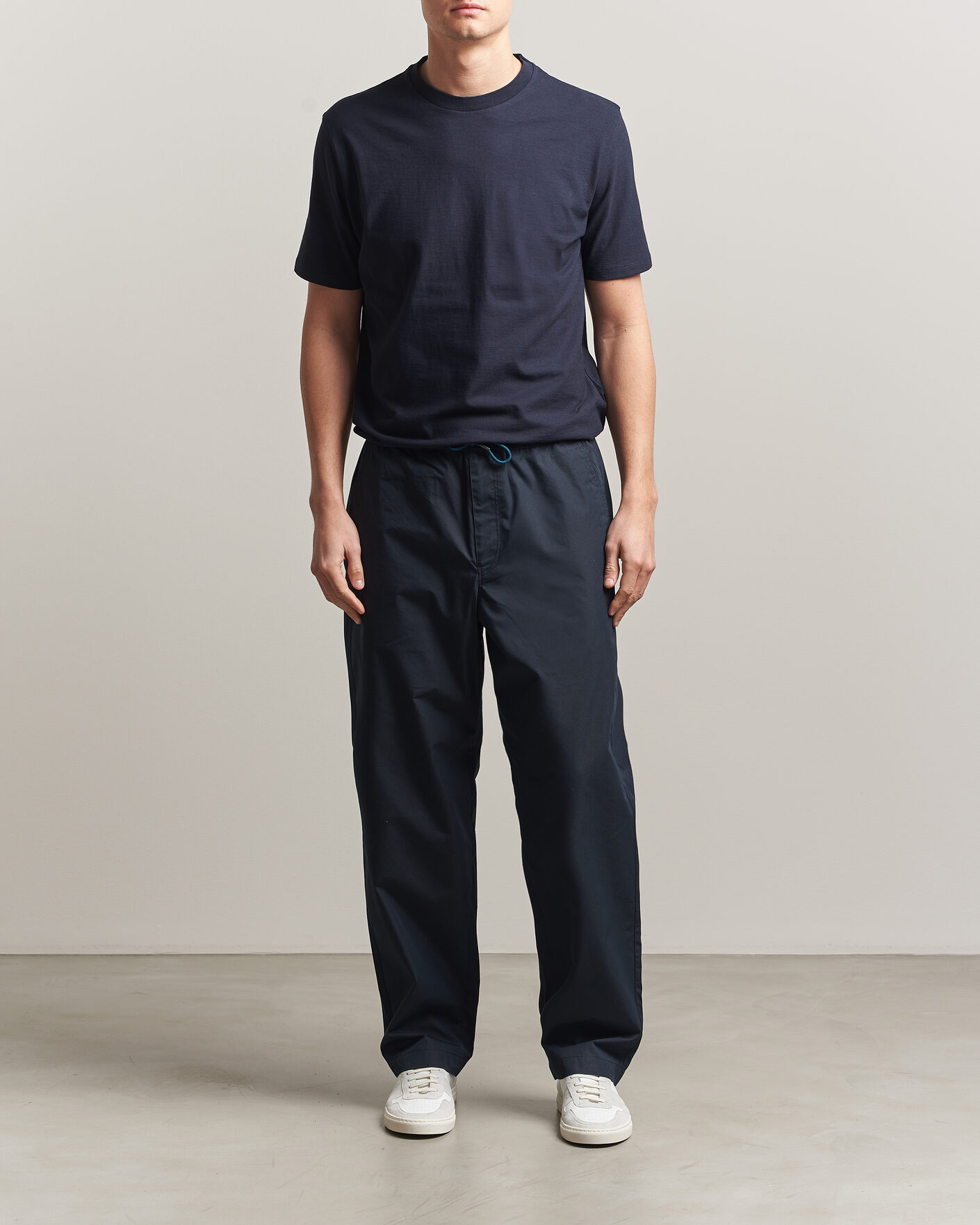 Uomini | Pantaloni | PS Paul Smith | Casual Cotton Drawstring Trousers Navy