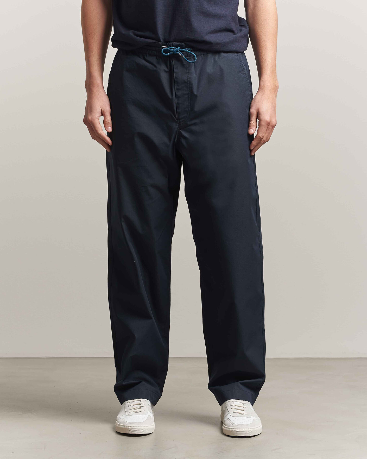 Uomini | Pantaloni | PS Paul Smith | Casual Cotton Drawstring Trousers Navy